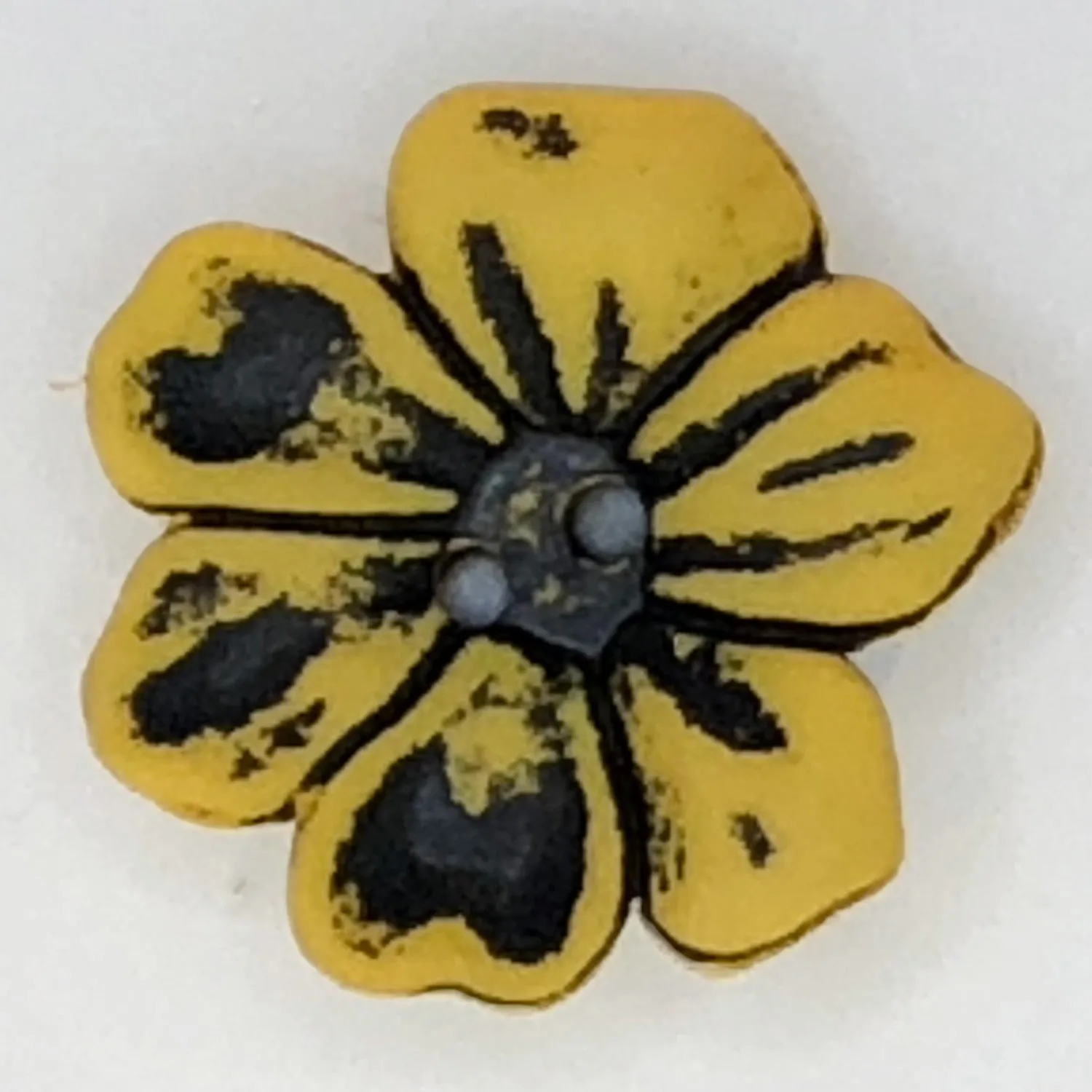 2 Hole Matt Flower Frangipani Button 38mm