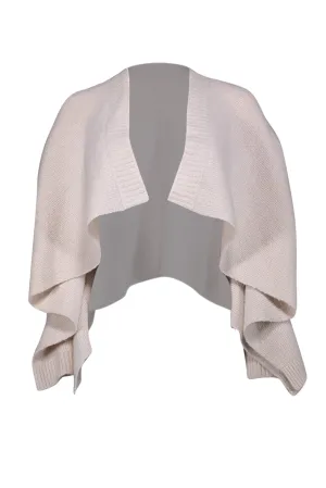 Akris - Beige Cashmere, Wool, & Mulberry Silk Blend Asymmetrical Cape Sz 8