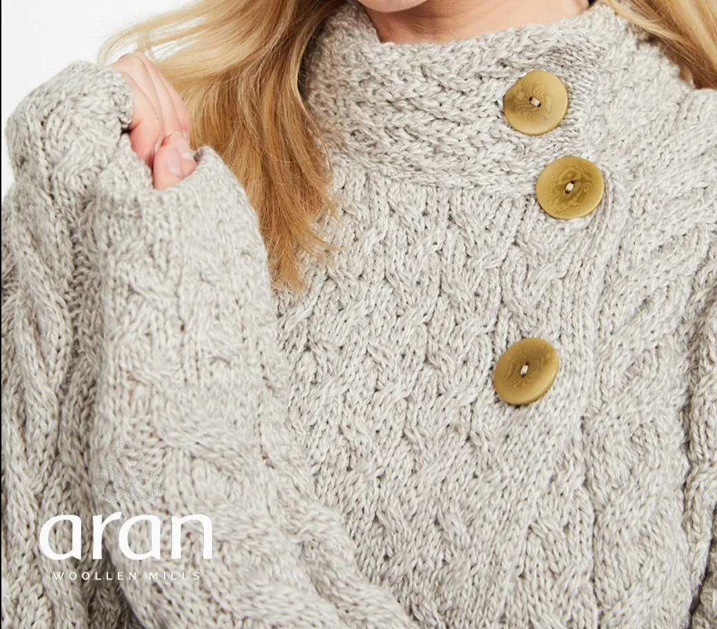 Aran Woollen Mills Super Soft Merino 3 Button Sweater