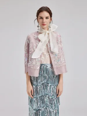 Artisanal Floral Beaded Embroidery Jacket