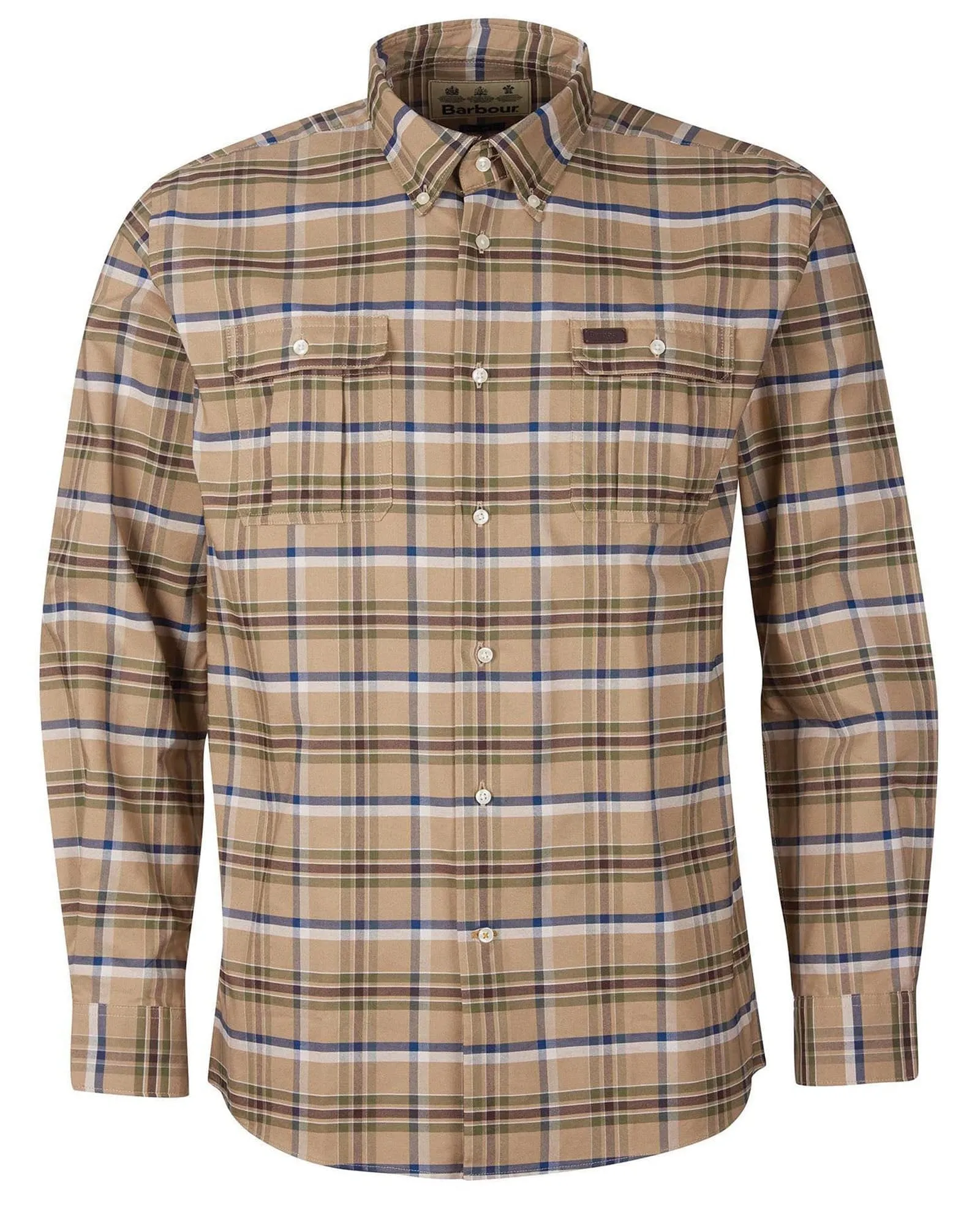 Barbour Barton Coolmax Performance Buttondown Collar Shirt in Stone