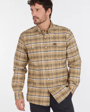 Barbour Barton Coolmax Performance Buttondown Collar Shirt in Stone