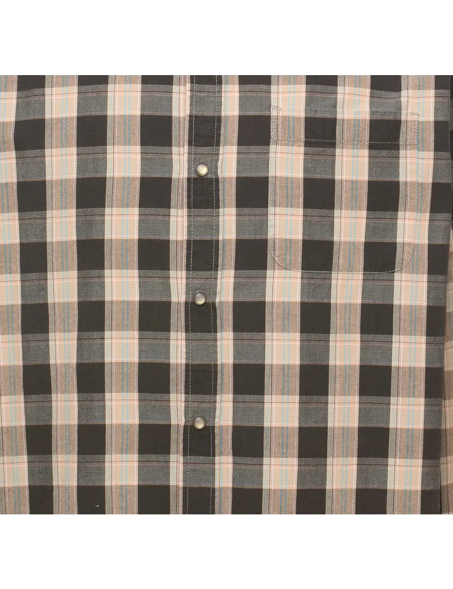 Beige & Black Checked Shirt - L