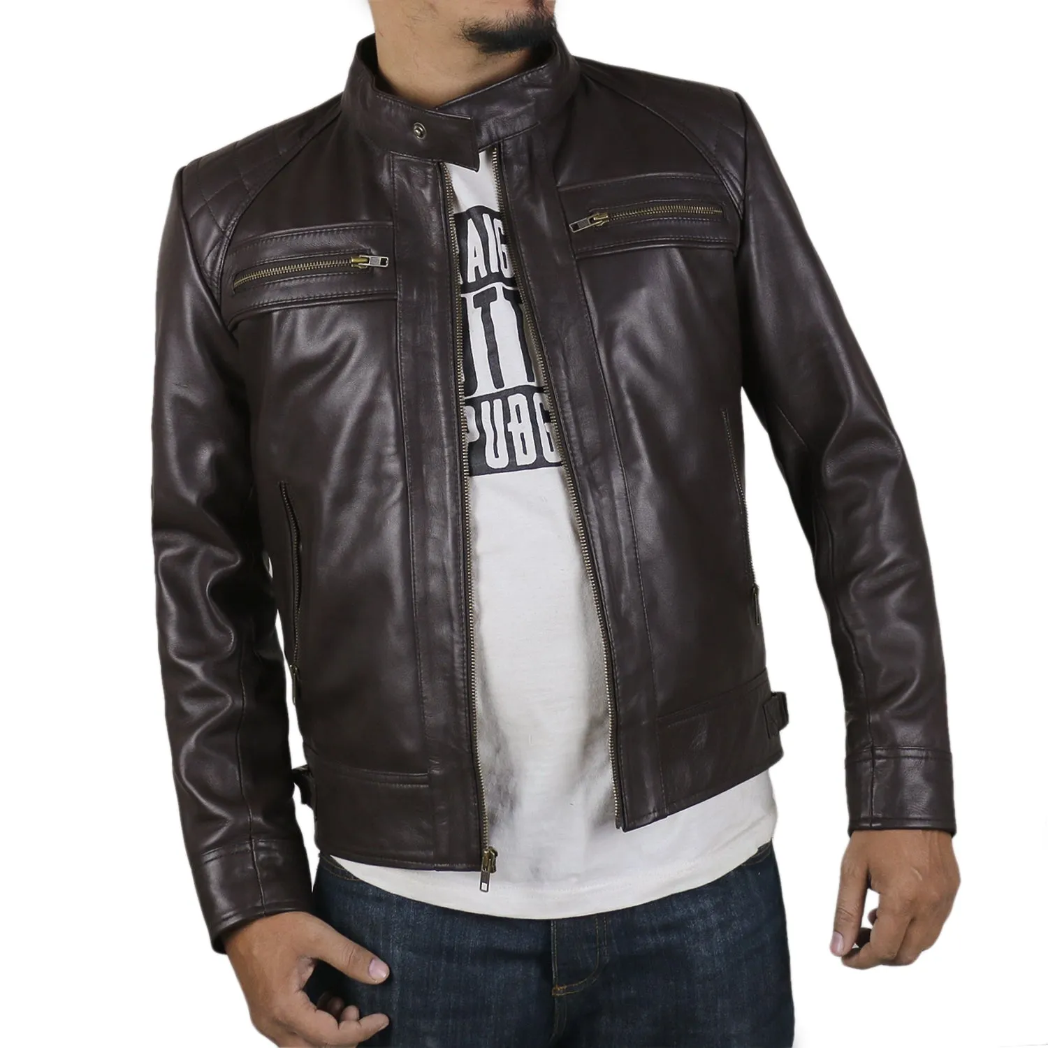 Blazeon Green Biker Leather Jacket