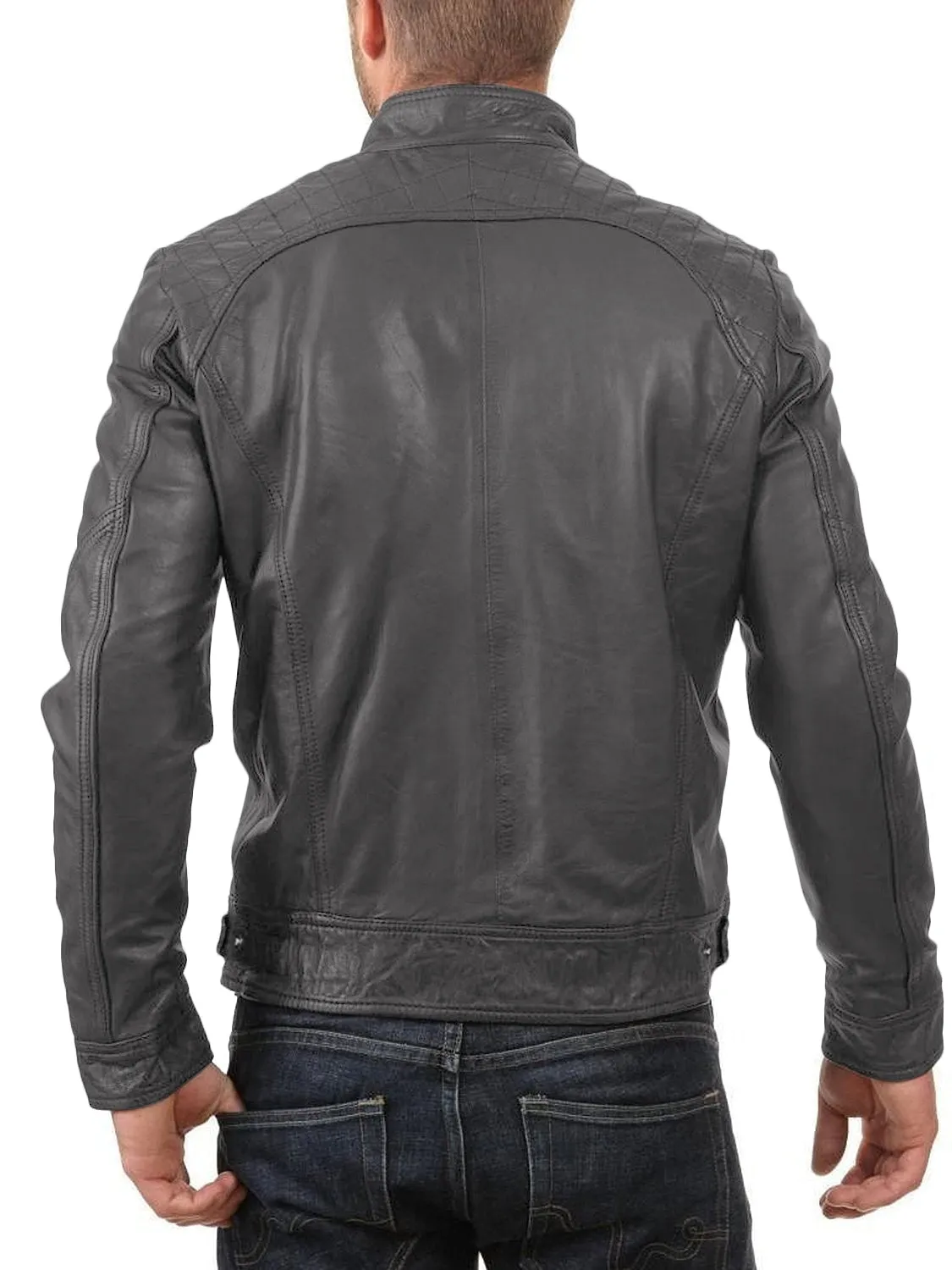 Blazeon Green Biker Leather Jacket