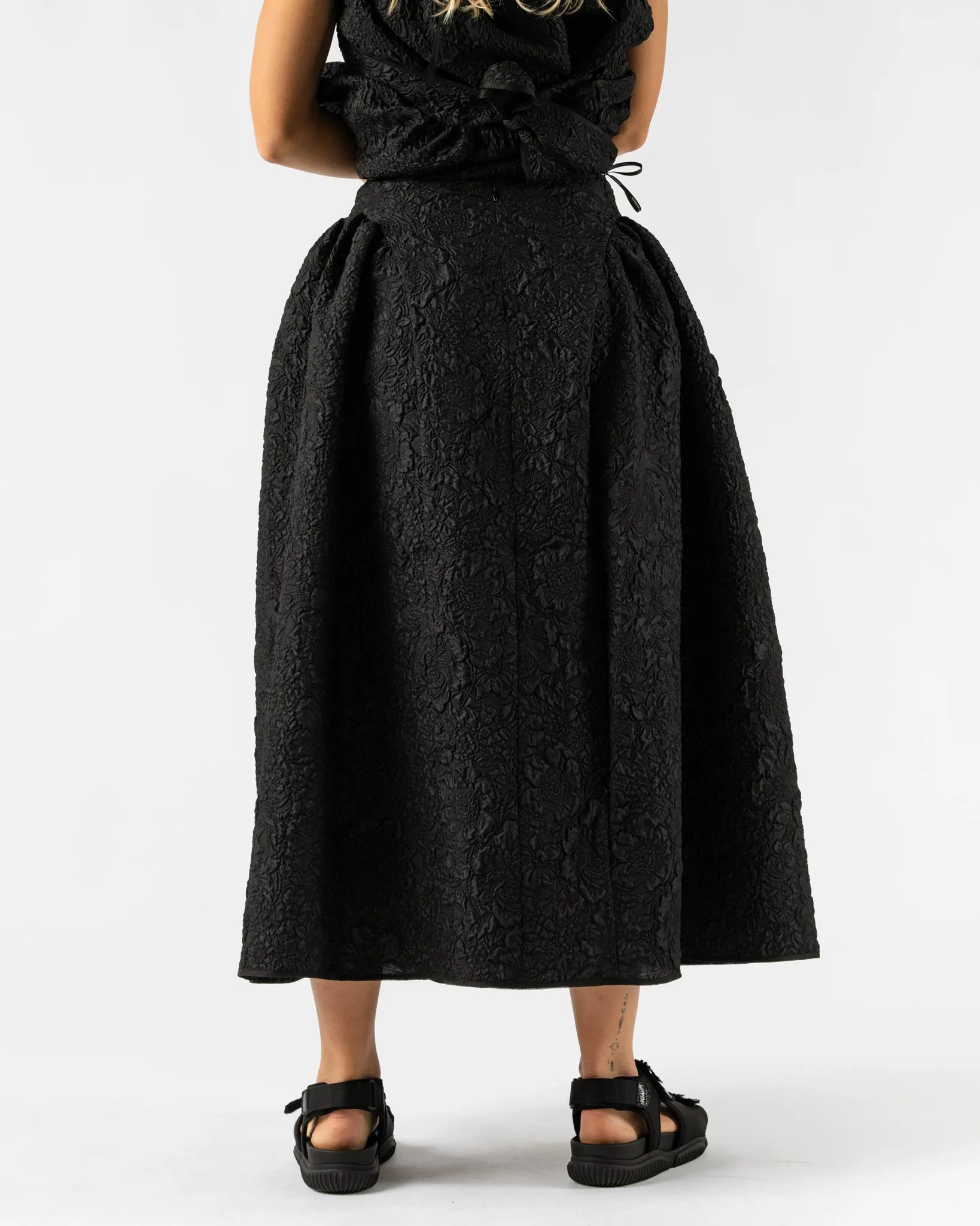 Cecilie Bahnsen Fabiola Skirt Borage Cloqué Black