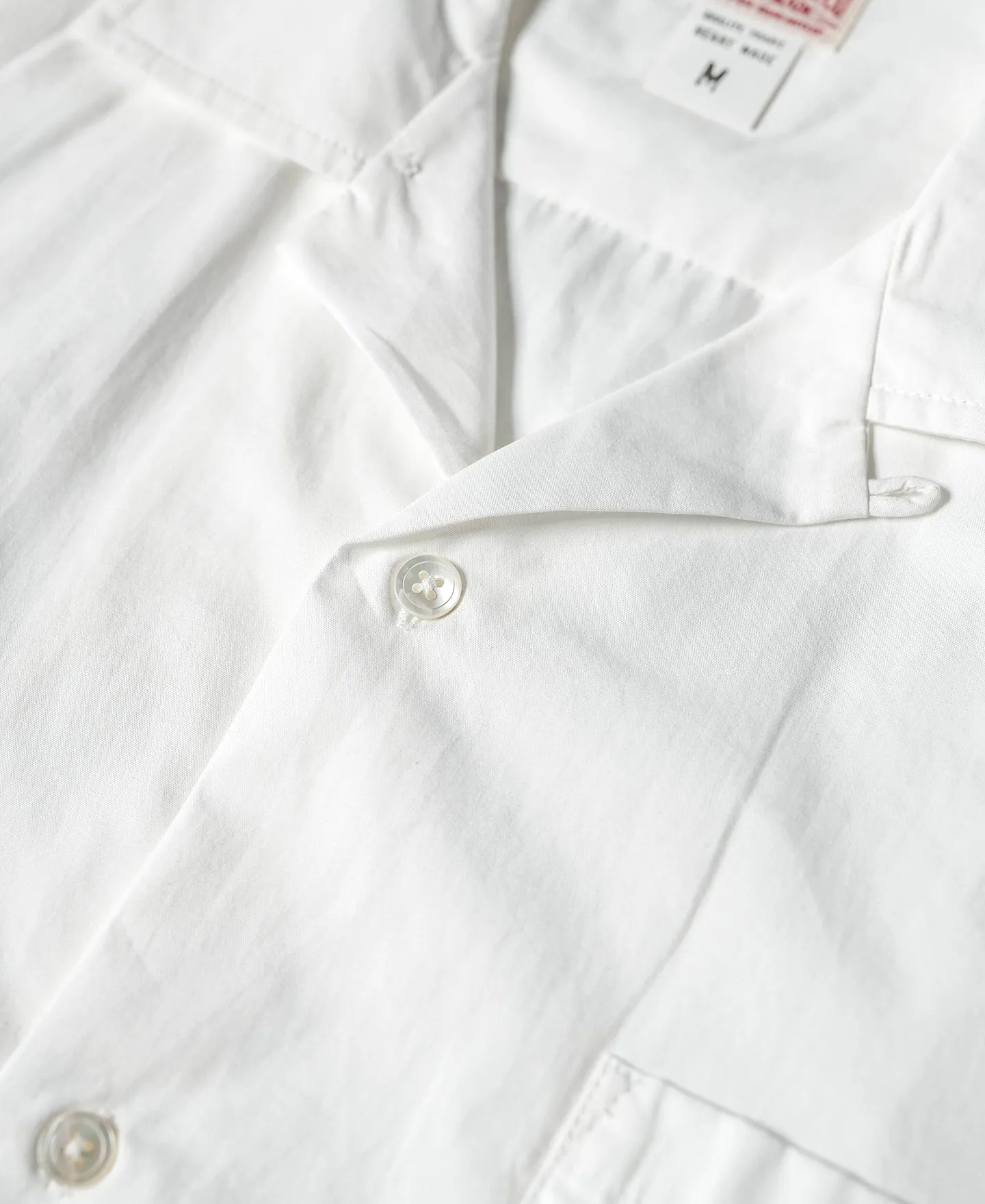 Classic Panama Open Collar Shirt - Ivory White