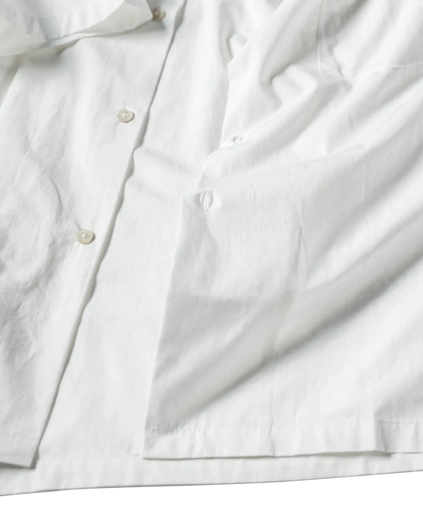 Classic Panama Open Collar Shirt - Ivory White