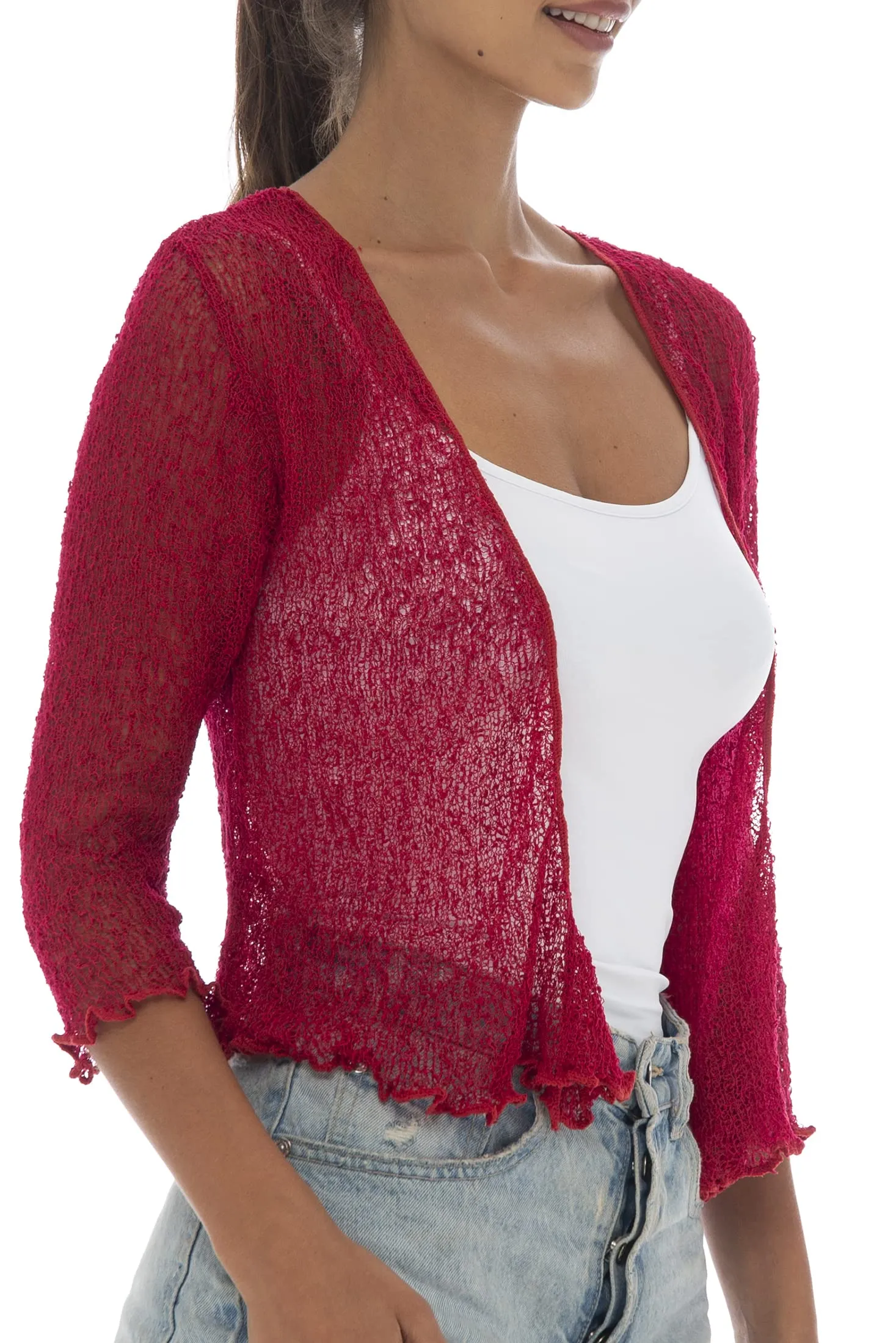 Classic Sheer Shrug Knit Cardigan