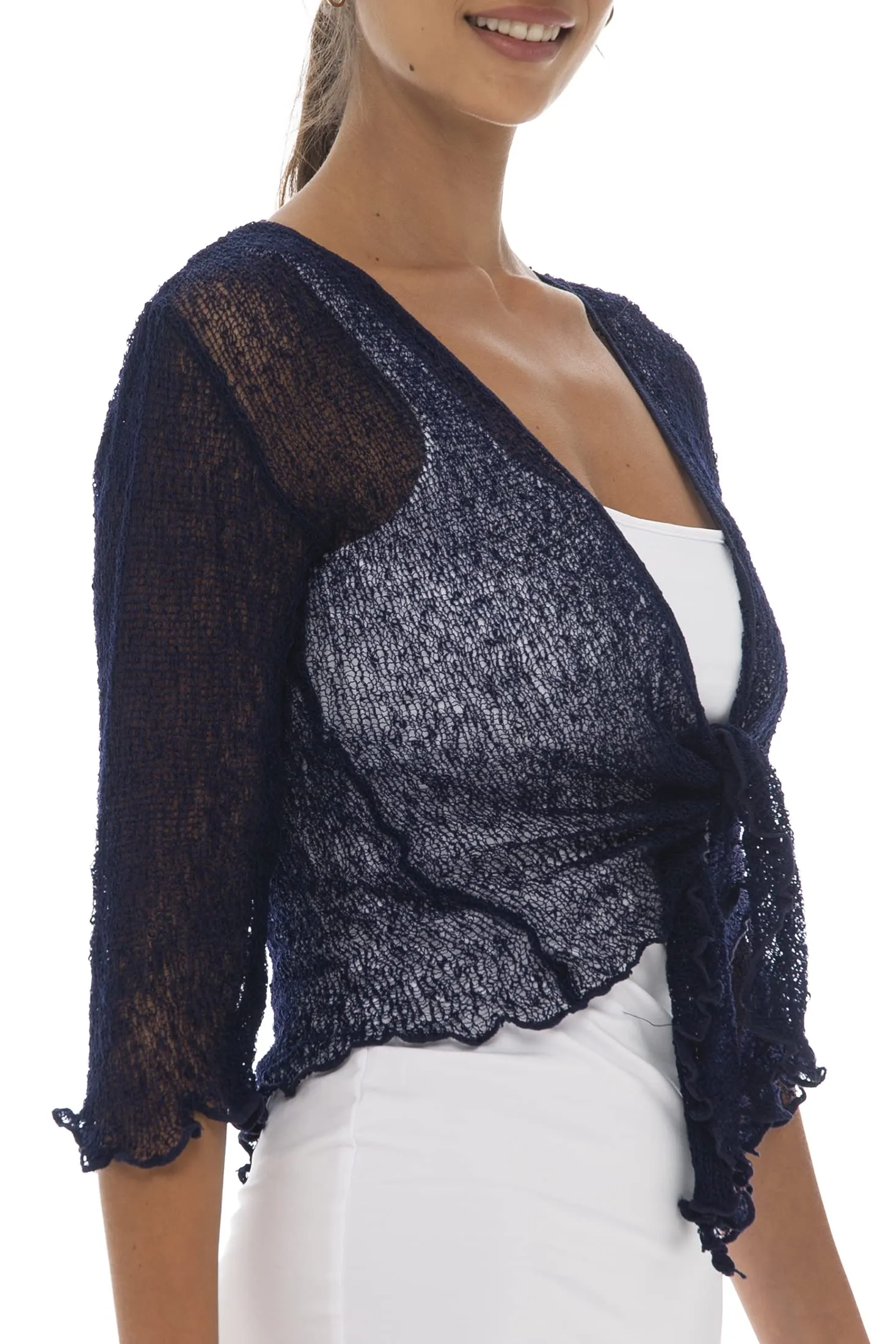 Classic Sheer Shrug Knit Cardigan