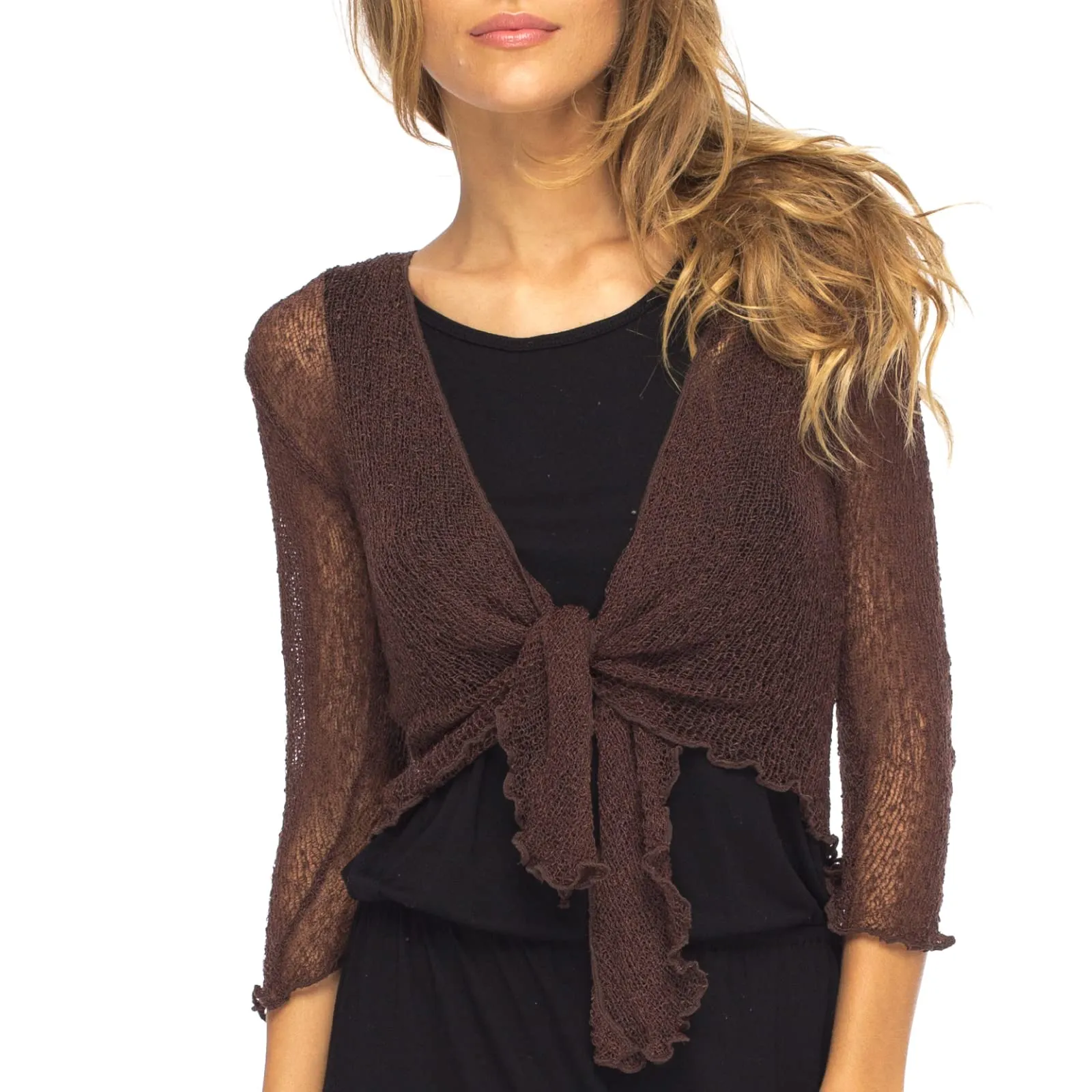 Classic Sheer Shrug Knit Cardigan