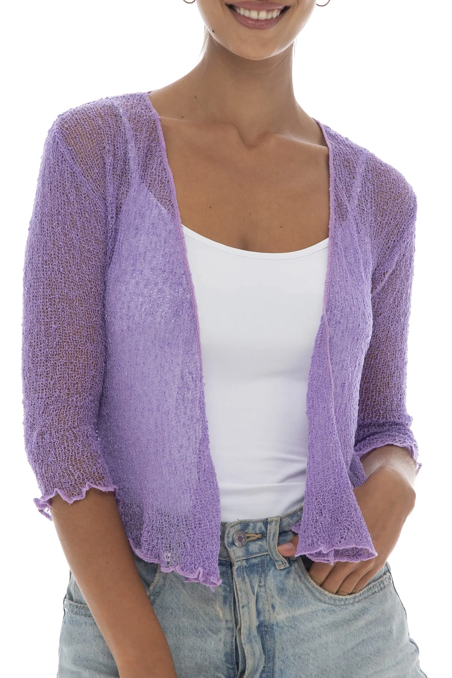 Classic Sheer Shrug Knit Cardigan