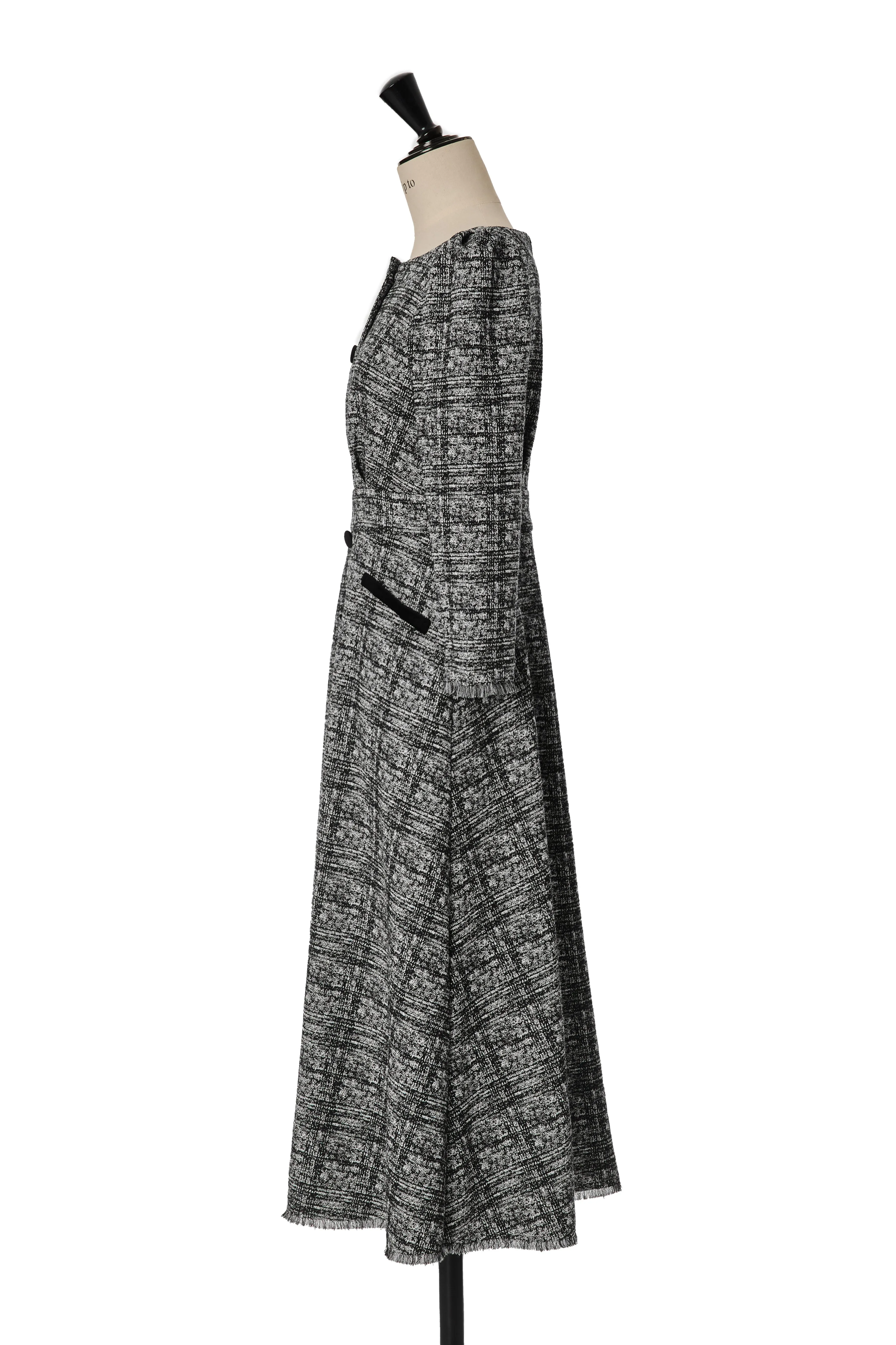 Classic Tweed Midi Dress