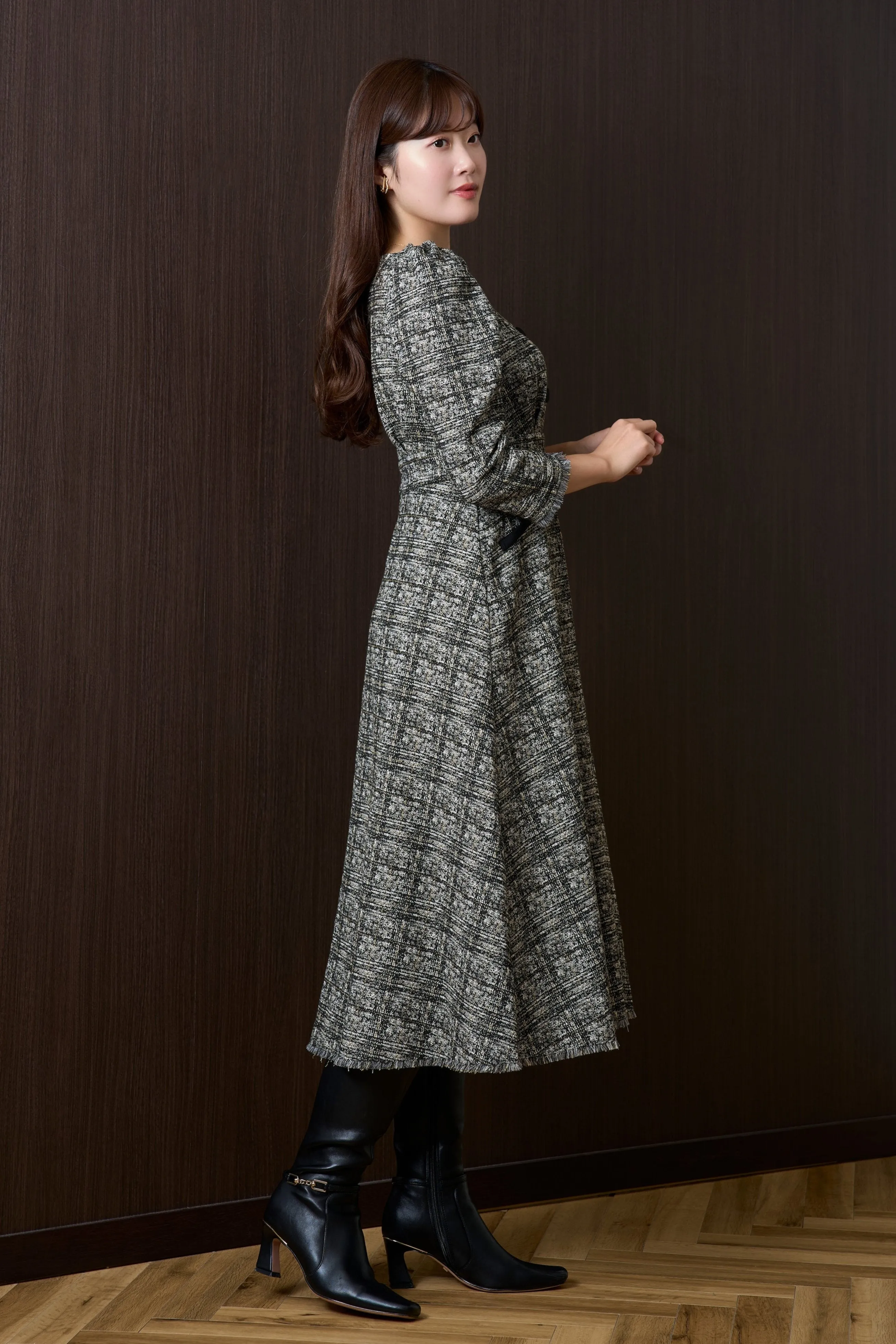 Classic Tweed Midi Dress