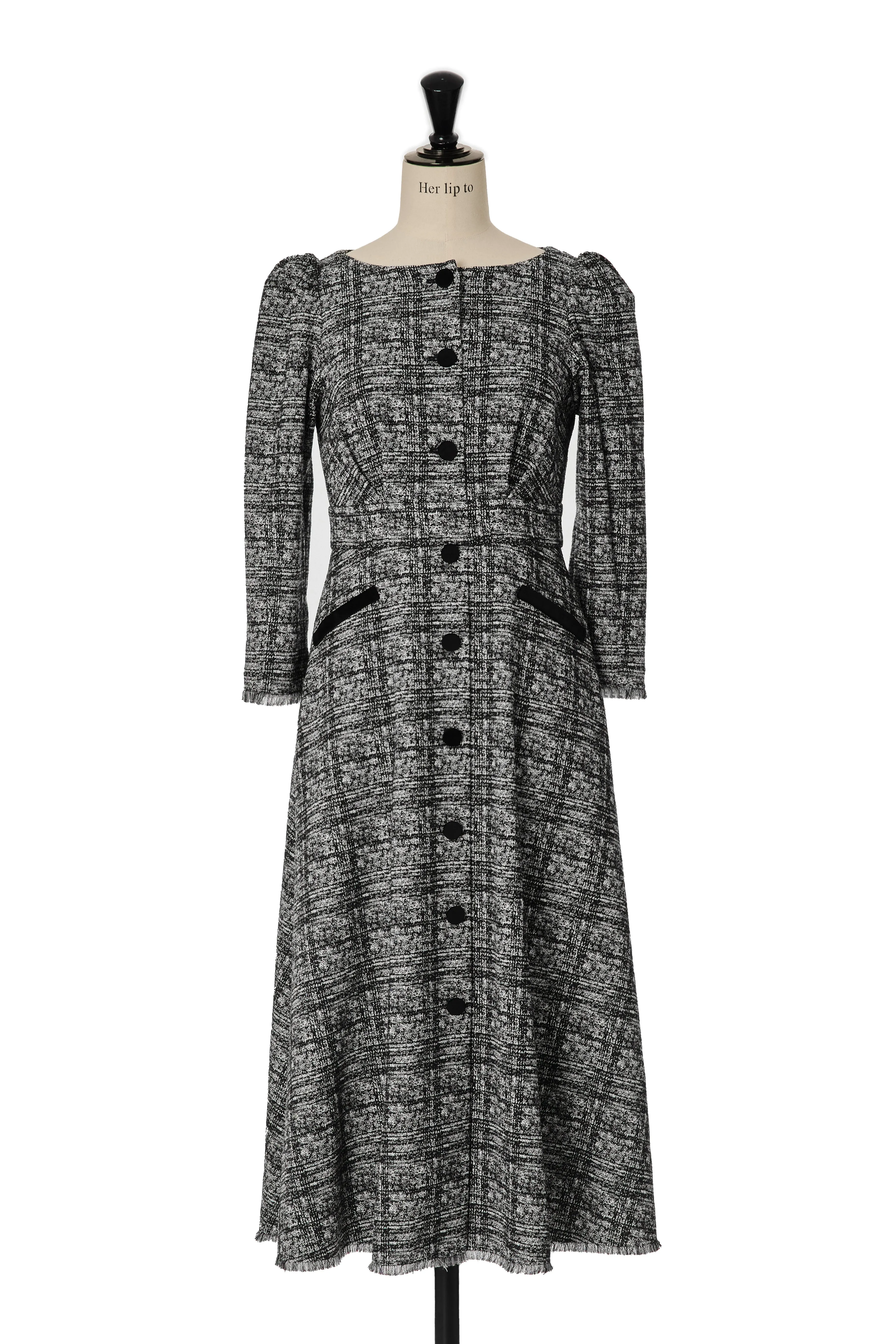 Classic Tweed Midi Dress