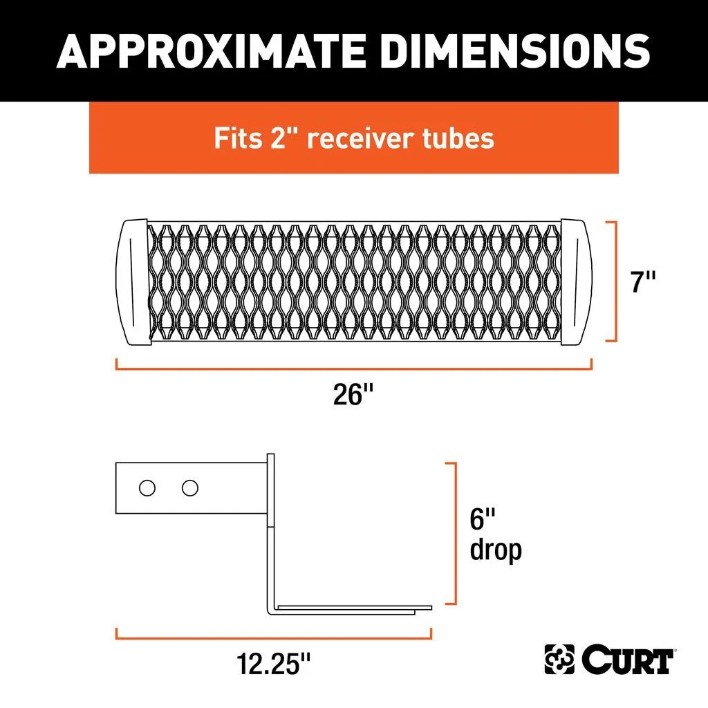 Curt Grip Step Receiver Hitch Step 6" Drop | 2" Shank |