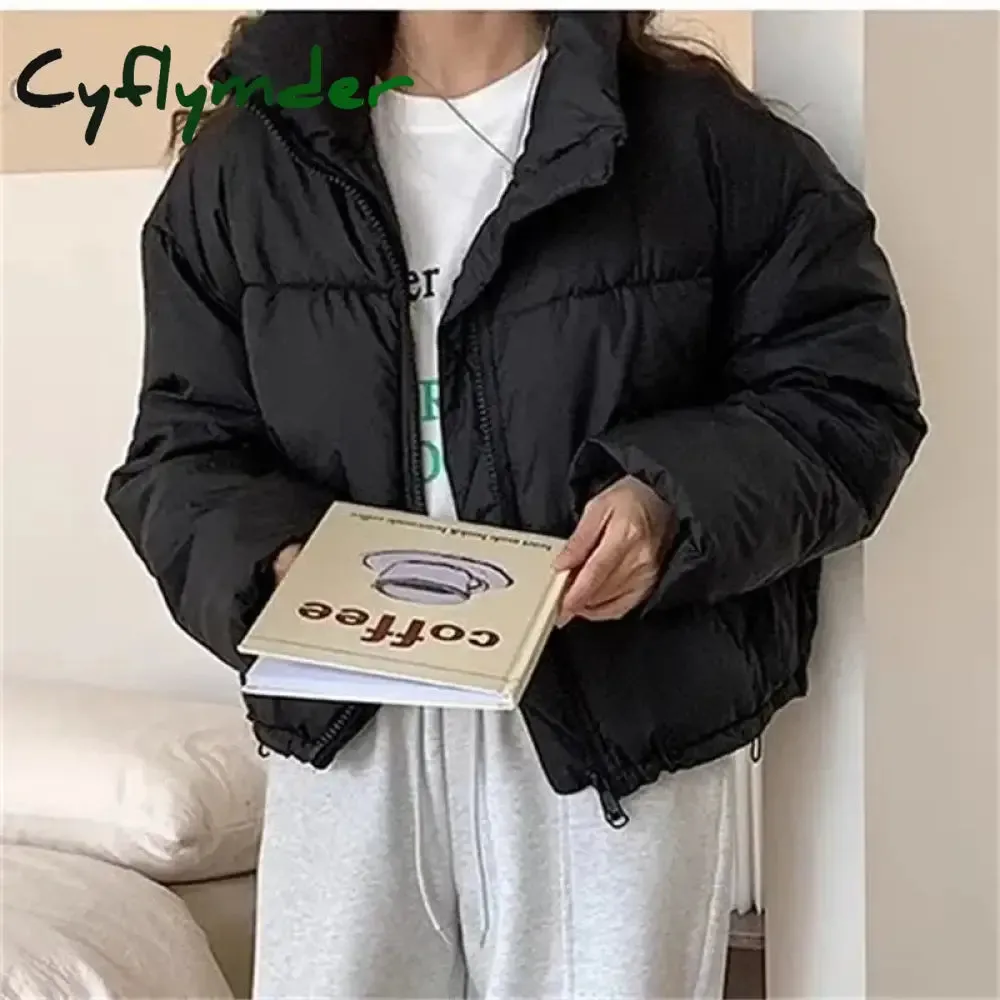 Cyflymder 2024 New Women Solid Loose Puffer Jacket Winter Korean Chic Oversized ThickenedWarm Parkas Female Coat Lady Padded Ja