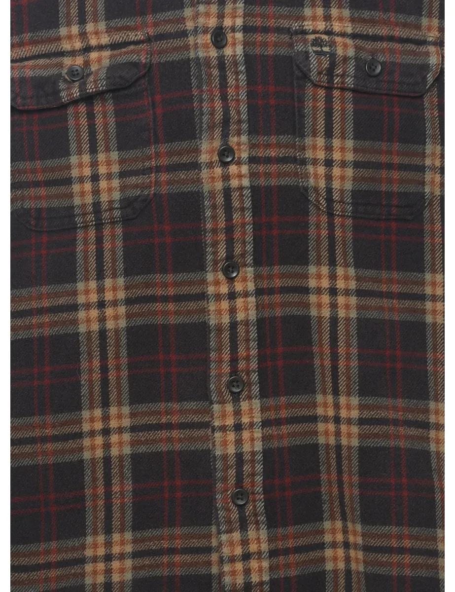 Dark Brown Classic Checked Shirt - M