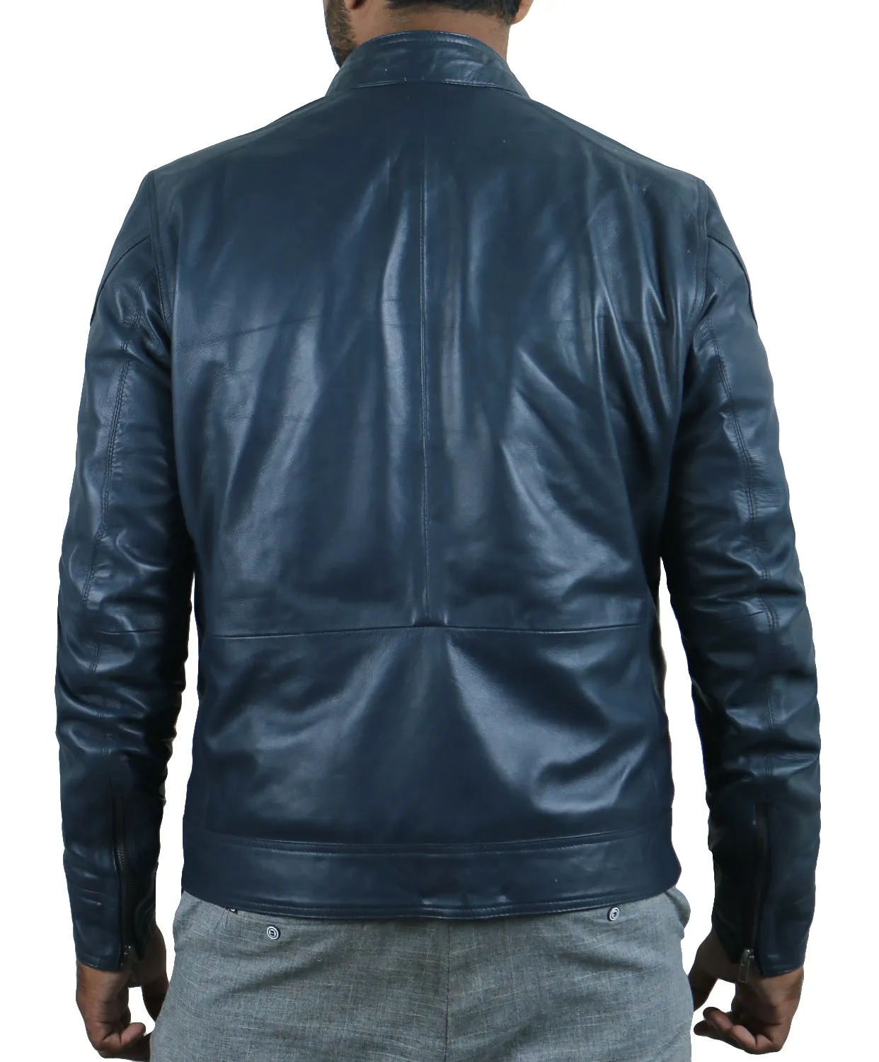 Elaron Brown Cafe Racer Leather Jacket