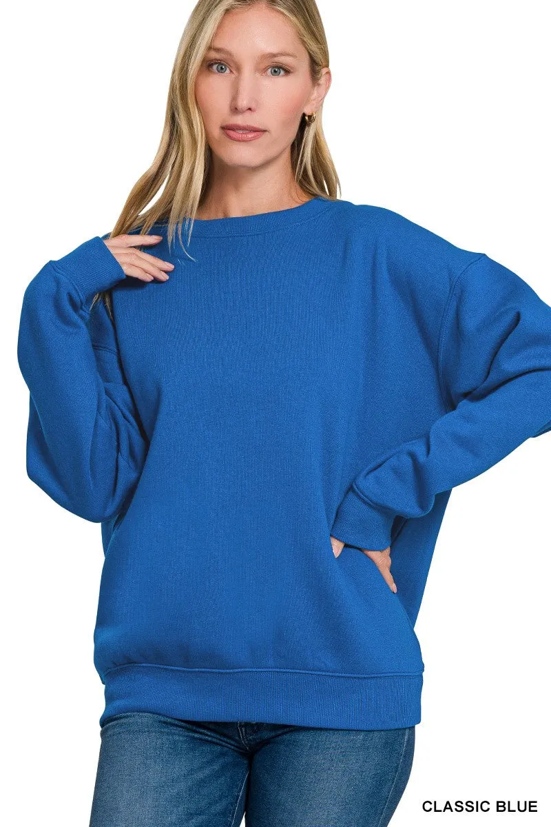 Fleece Crewneck Pullover Sweatshirts*