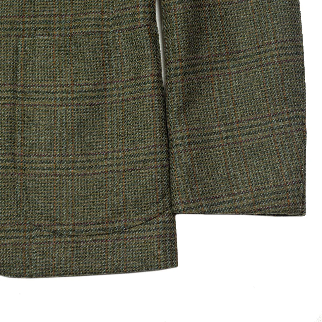 Fox Bros green & brown glencheck sport coat, 13 oz wool & cashmere