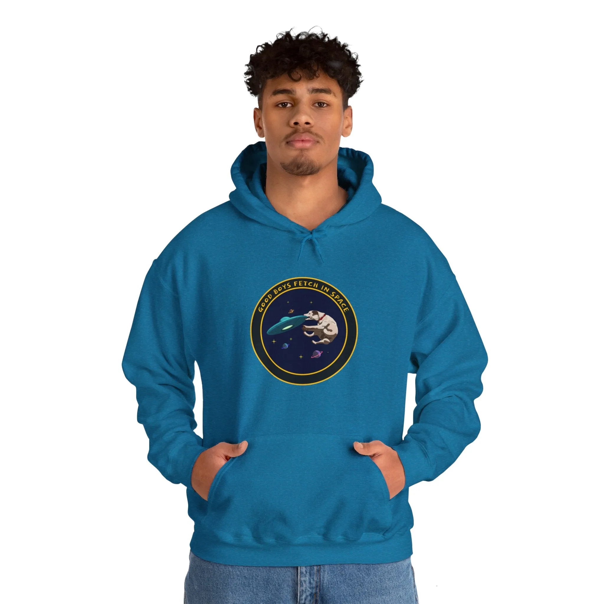 Good Boys Fetch In Space Funny Dog Sci-Fi Hoodie