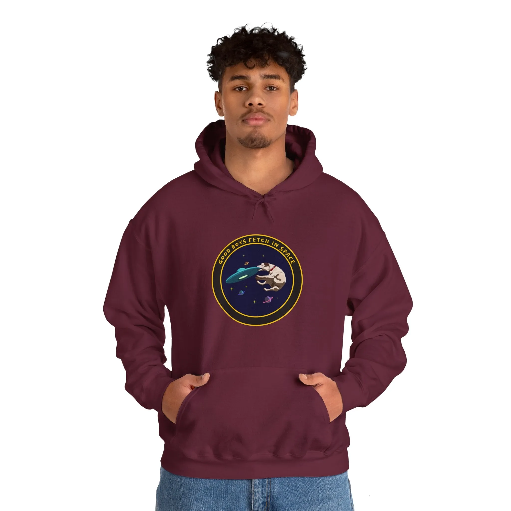 Good Boys Fetch In Space Funny Dog Sci-Fi Hoodie