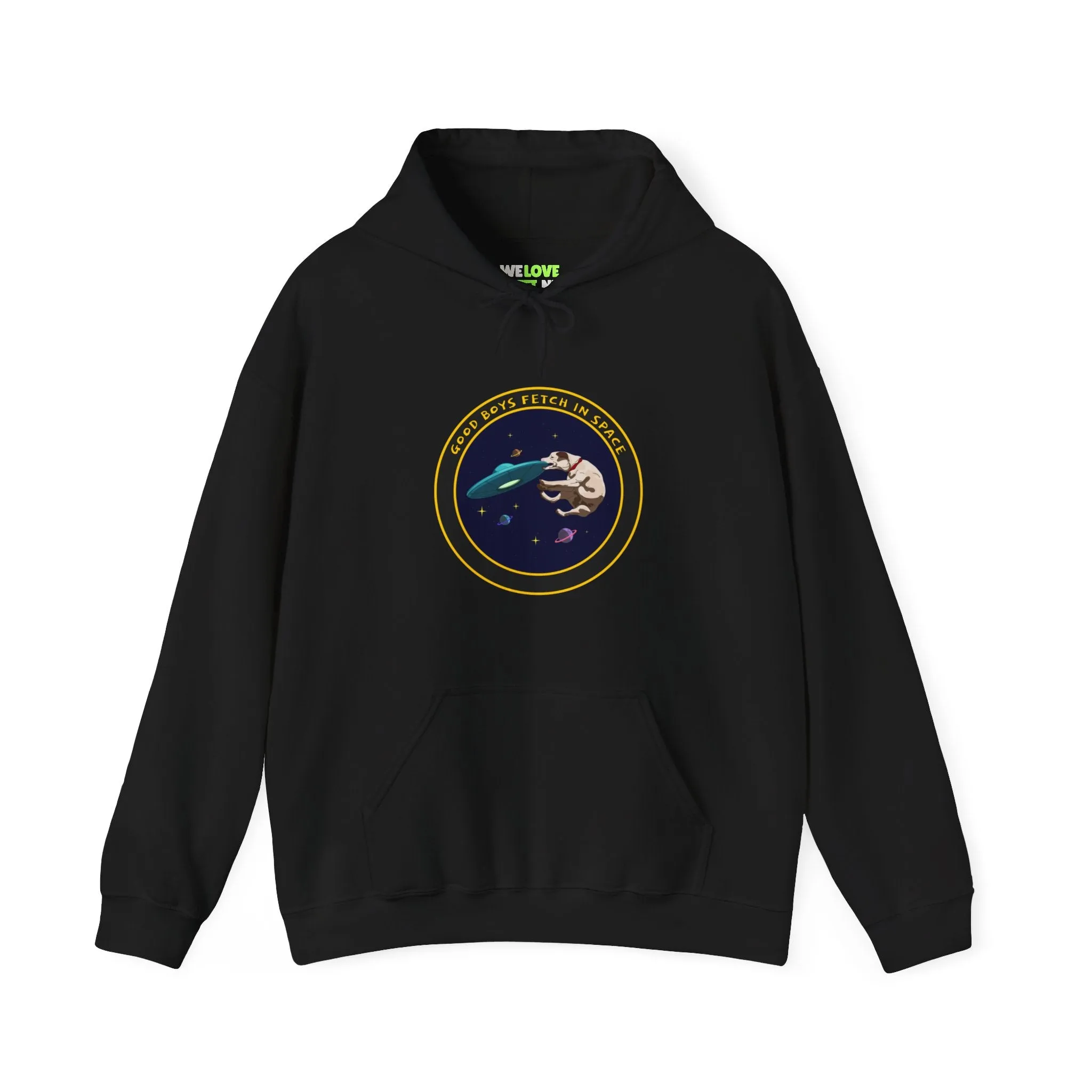 Good Boys Fetch In Space Funny Dog Sci-Fi Hoodie