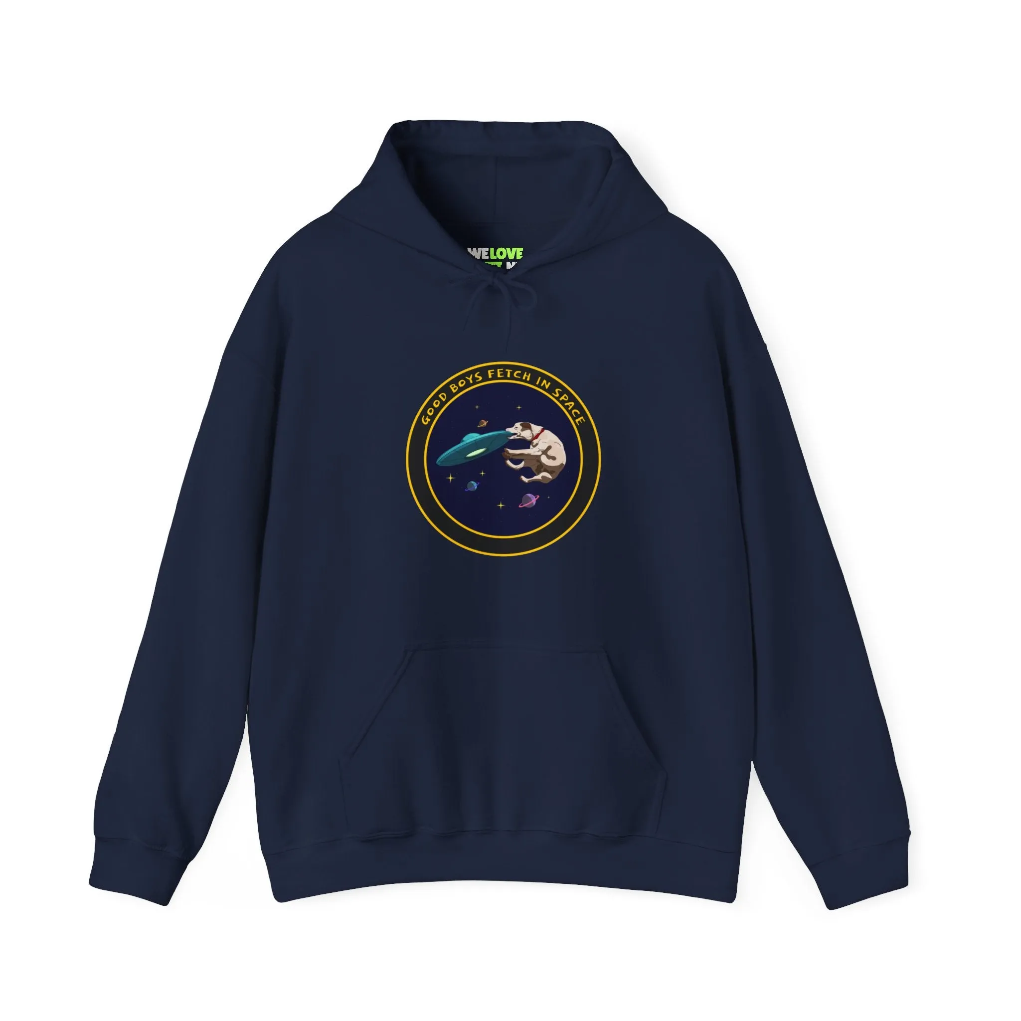 Good Boys Fetch In Space Funny Dog Sci-Fi Hoodie