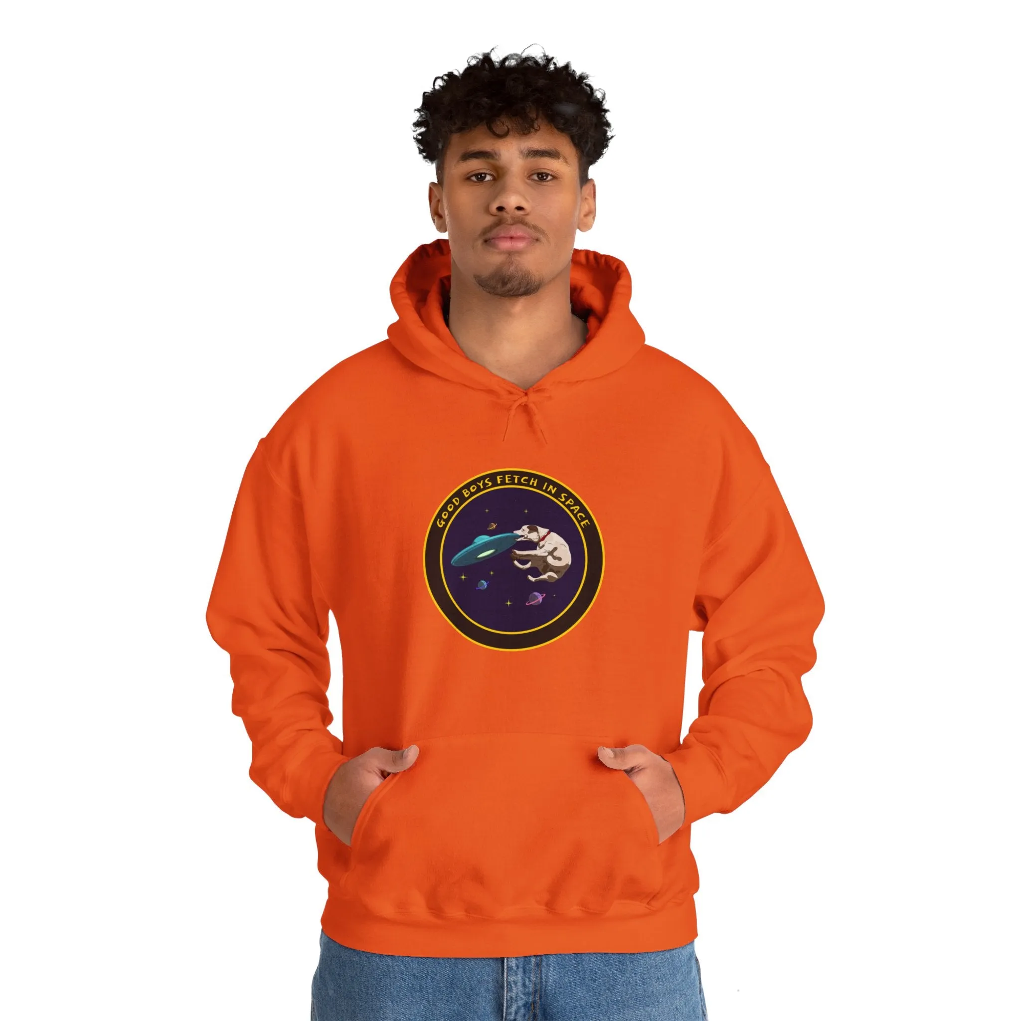 Good Boys Fetch In Space Funny Dog Sci-Fi Hoodie