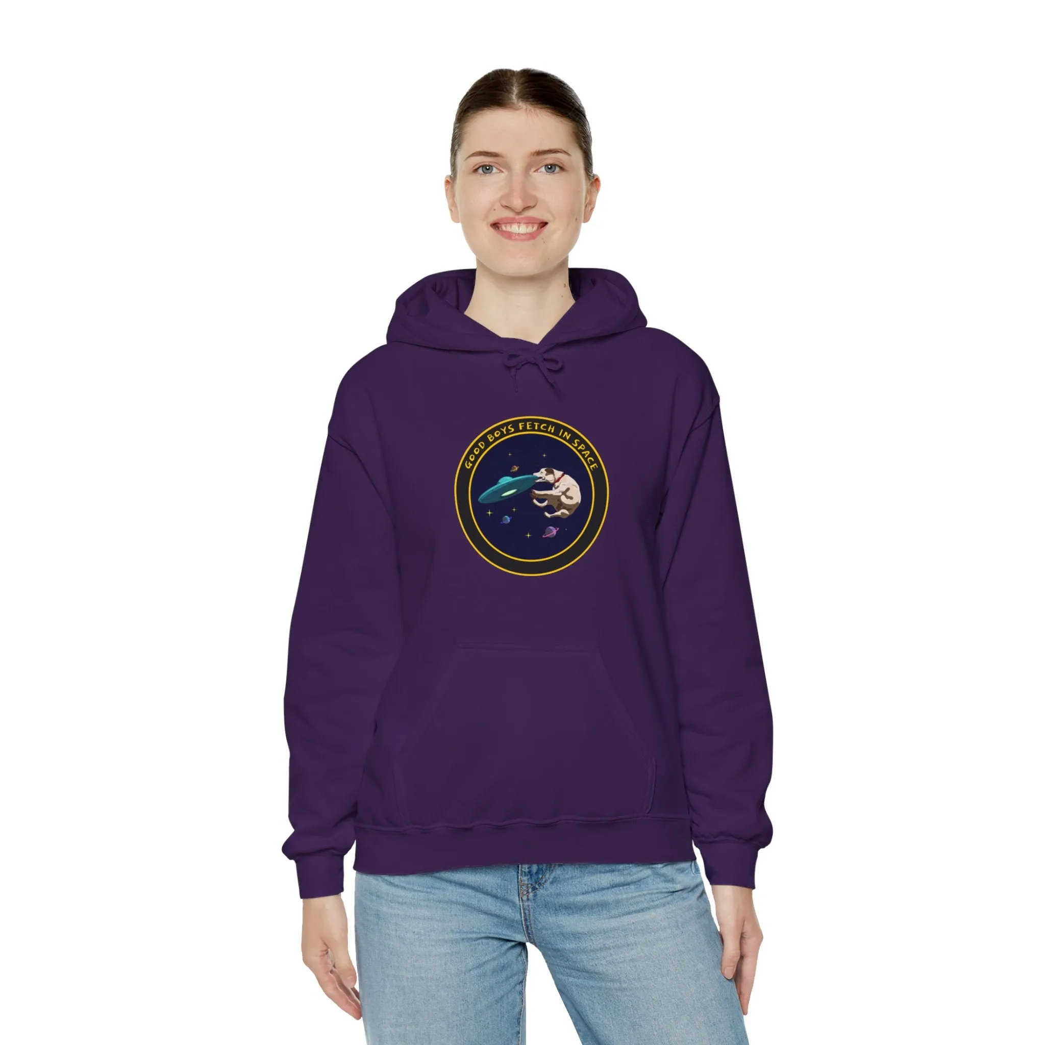 Good Boys Fetch In Space Funny Dog Sci-Fi Hoodie