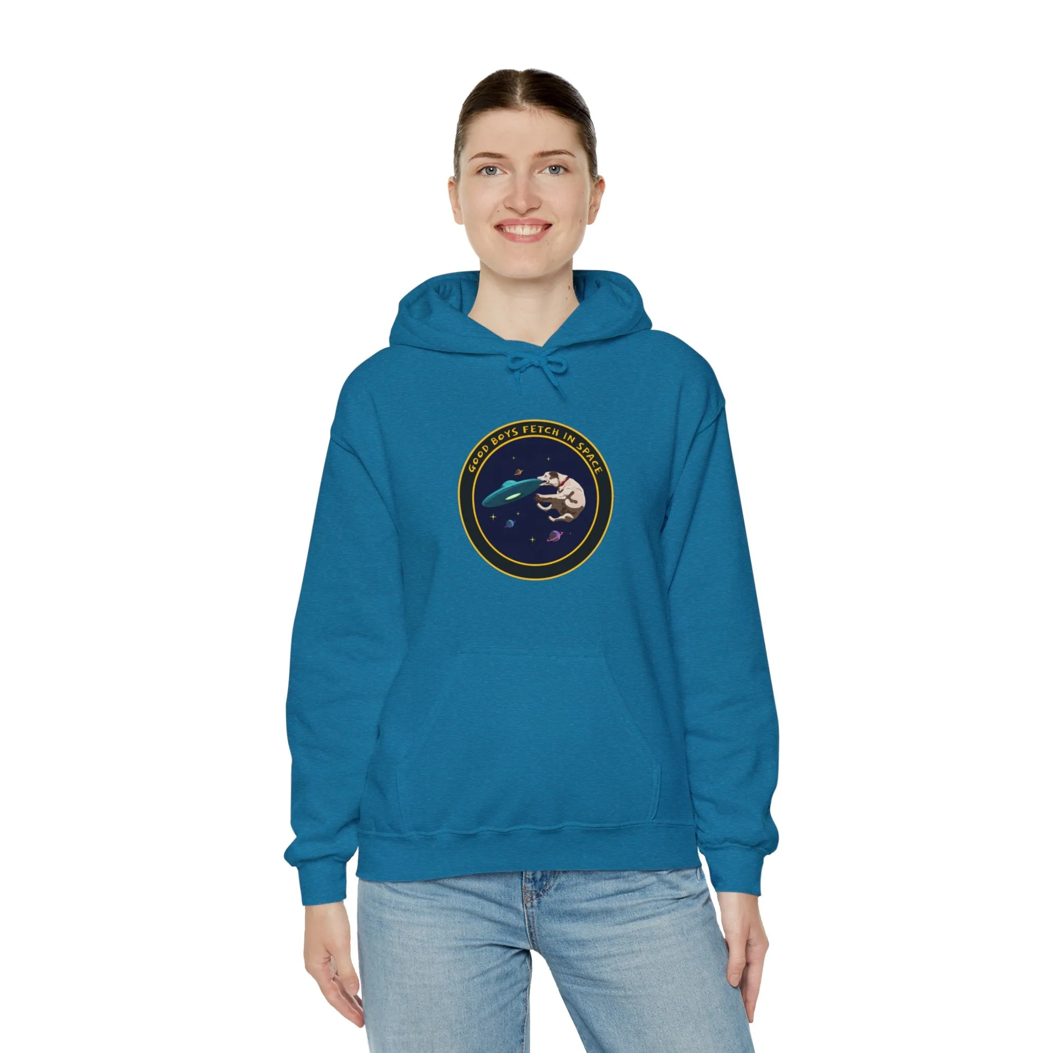 Good Boys Fetch In Space Funny Dog Sci-Fi Hoodie