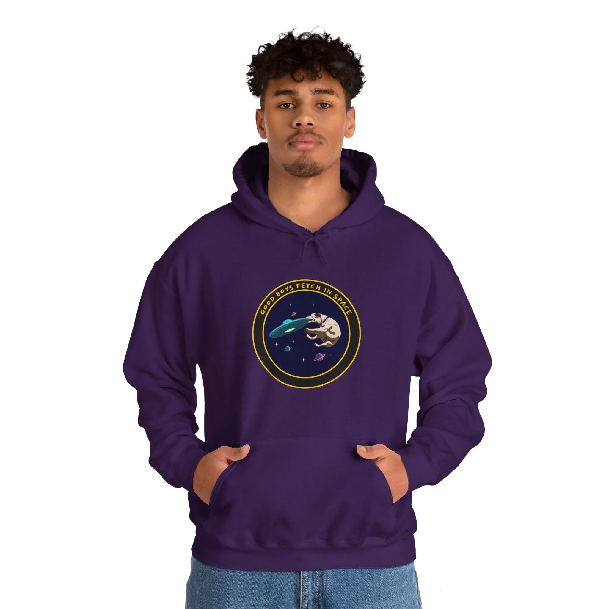 Good Boys Fetch In Space Funny Dog Sci-Fi Hoodie