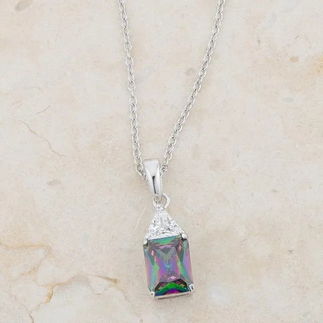 Gretchen Mystic Radiant Drop Pendant Necklace | 4ct