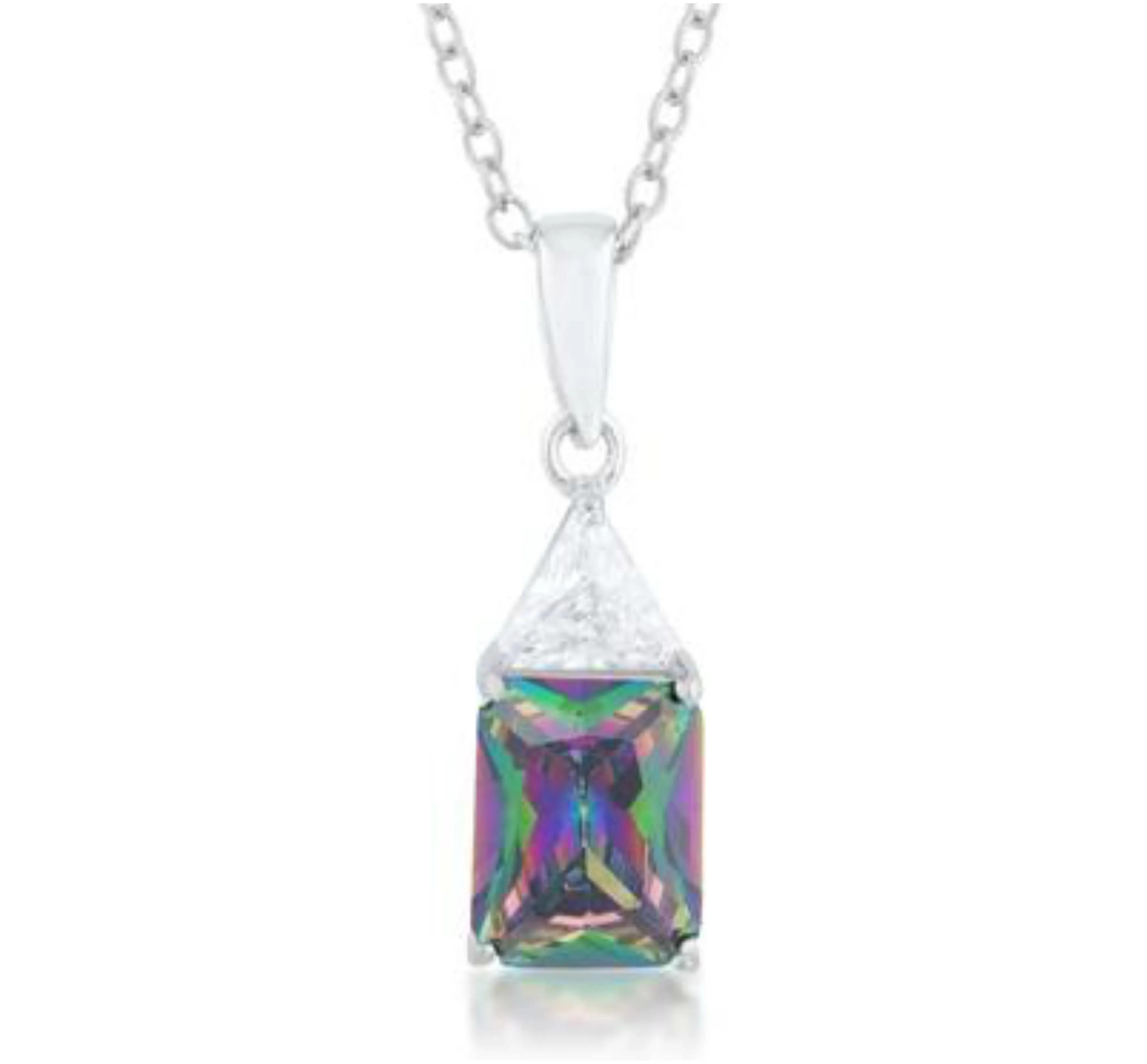 Gretchen Mystic Radiant Drop Pendant Necklace | 4ct