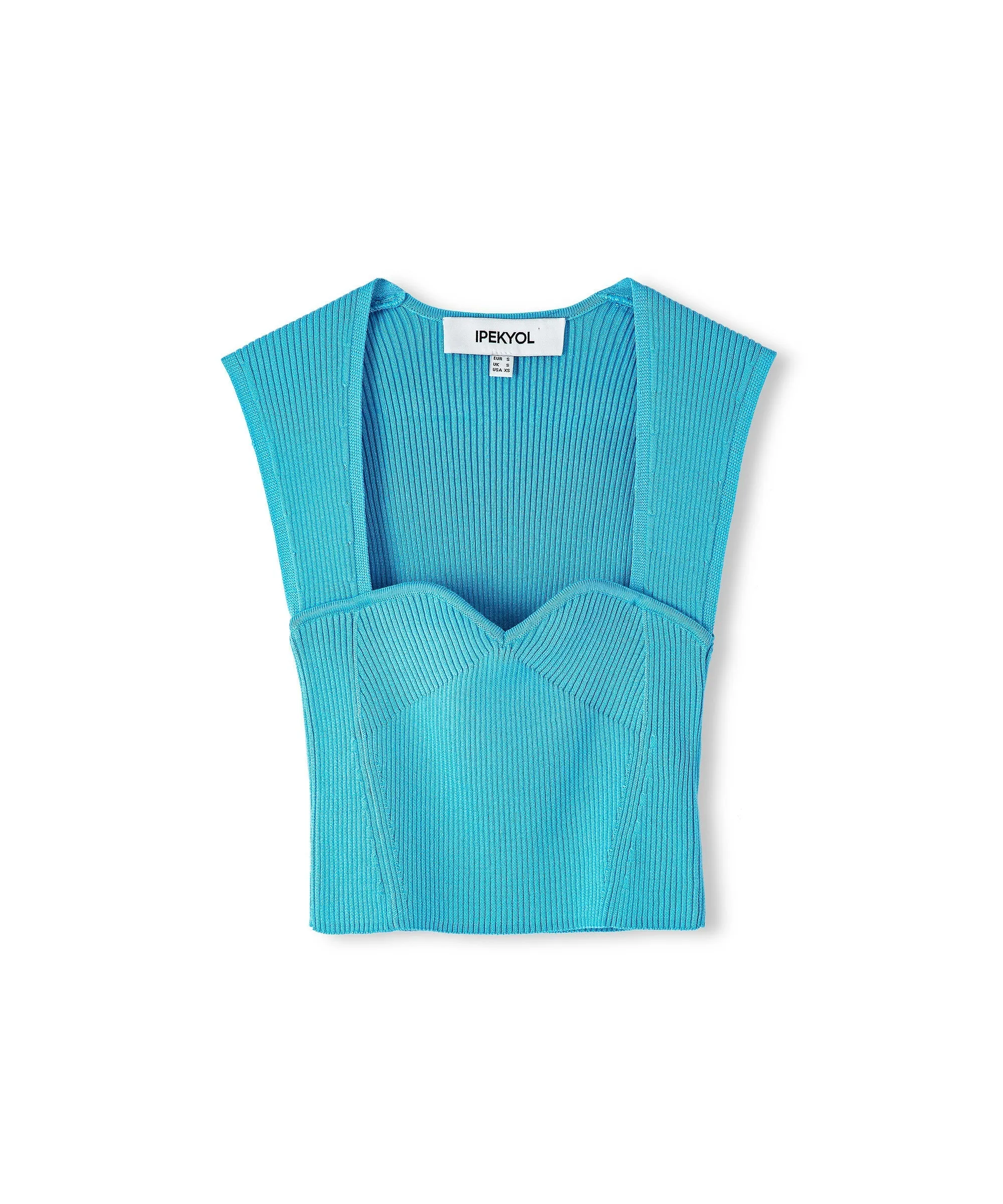 Ipekyol Ribbed Crop Top Light Blue