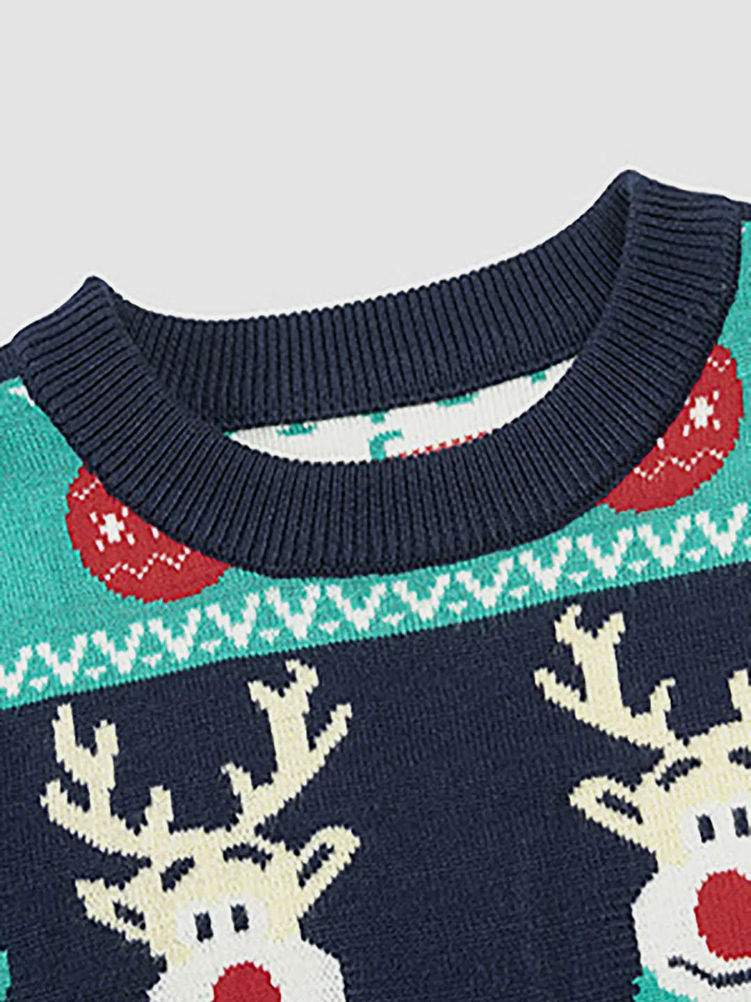 Little Surprise Box Navy 2 Christmas Deers Knitted Christmas cardigan Sweater for Kids