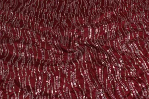 Maroon Chinon Chiffon Fabric