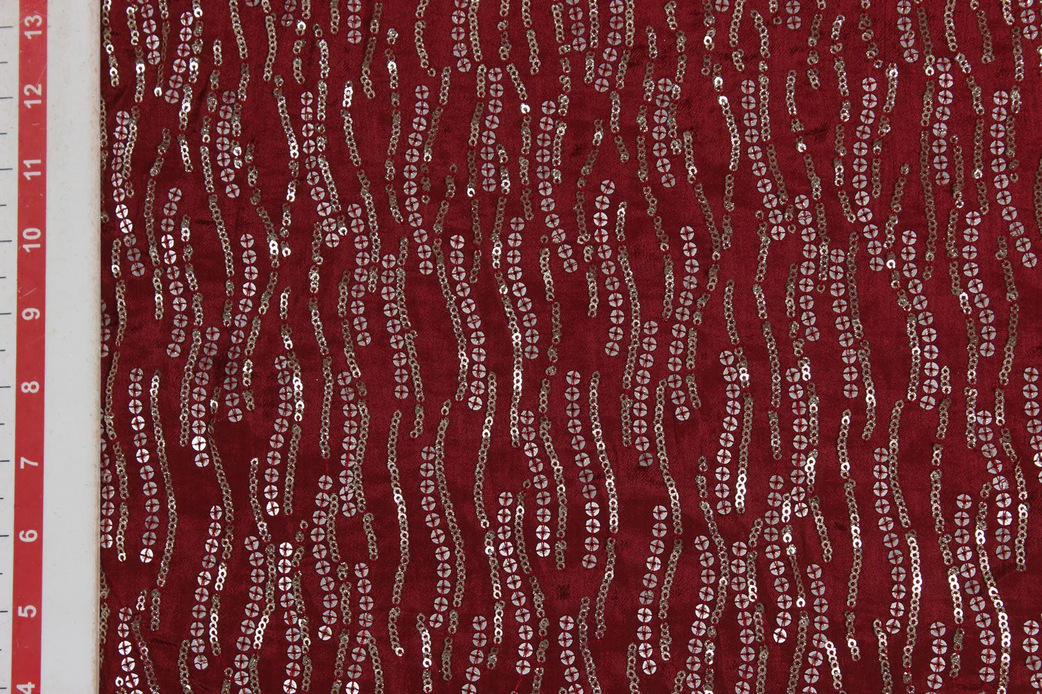 Maroon Chinon Chiffon Fabric