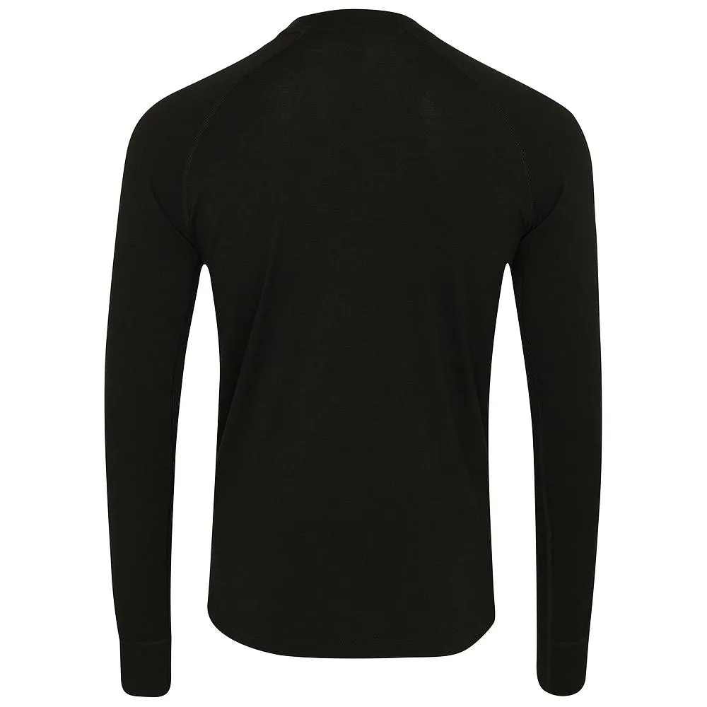 Mens 160 Merino Active Long Sleeve Crew (Black)