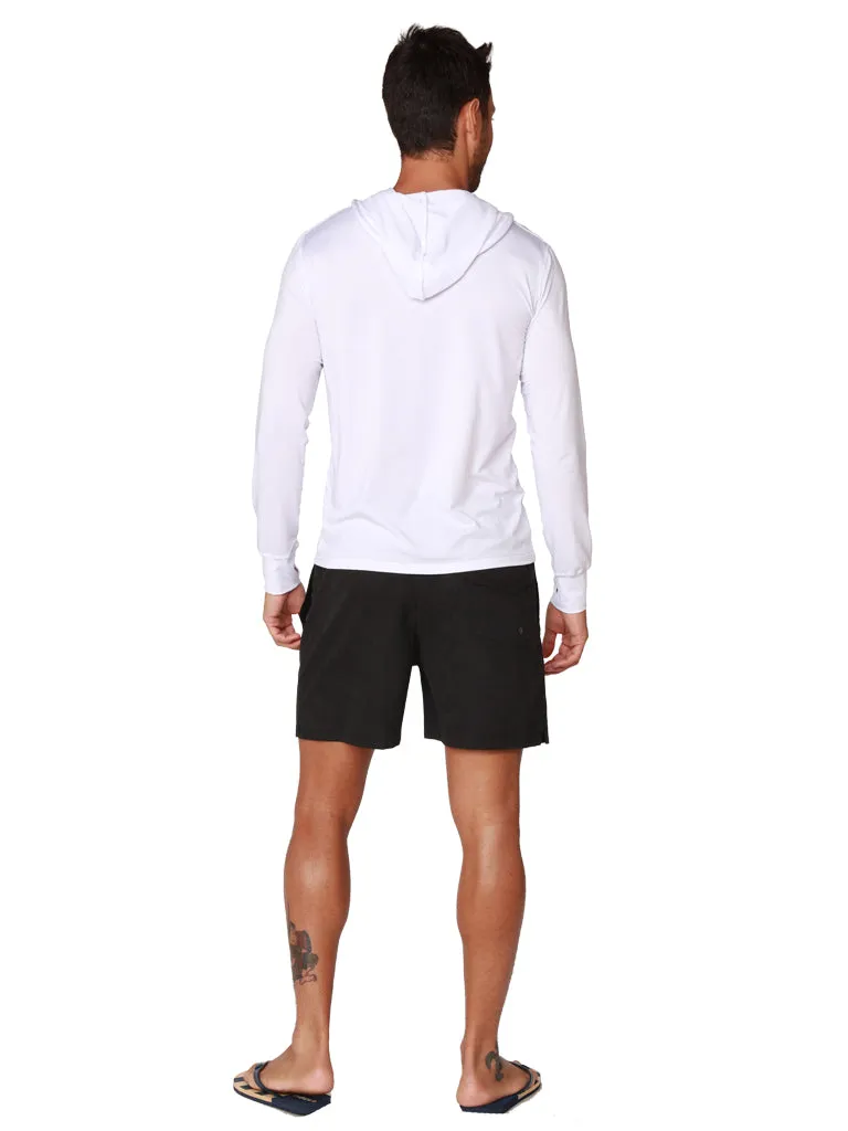 Men's Long Sleeve Hoodie in color white