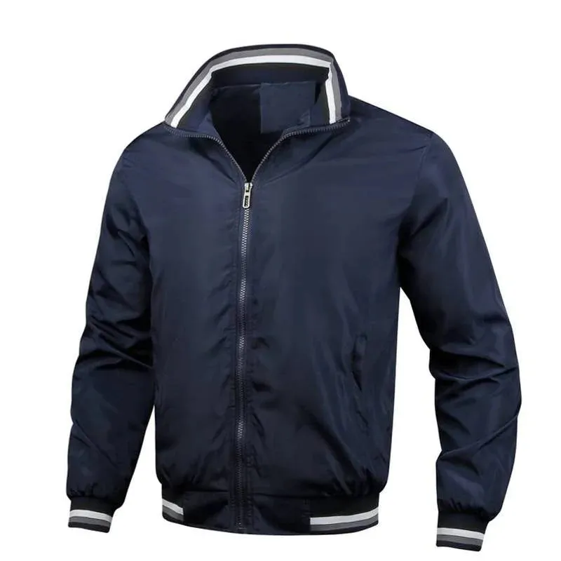 Men's Spring And Autumn Casual Stand Collar Jacket