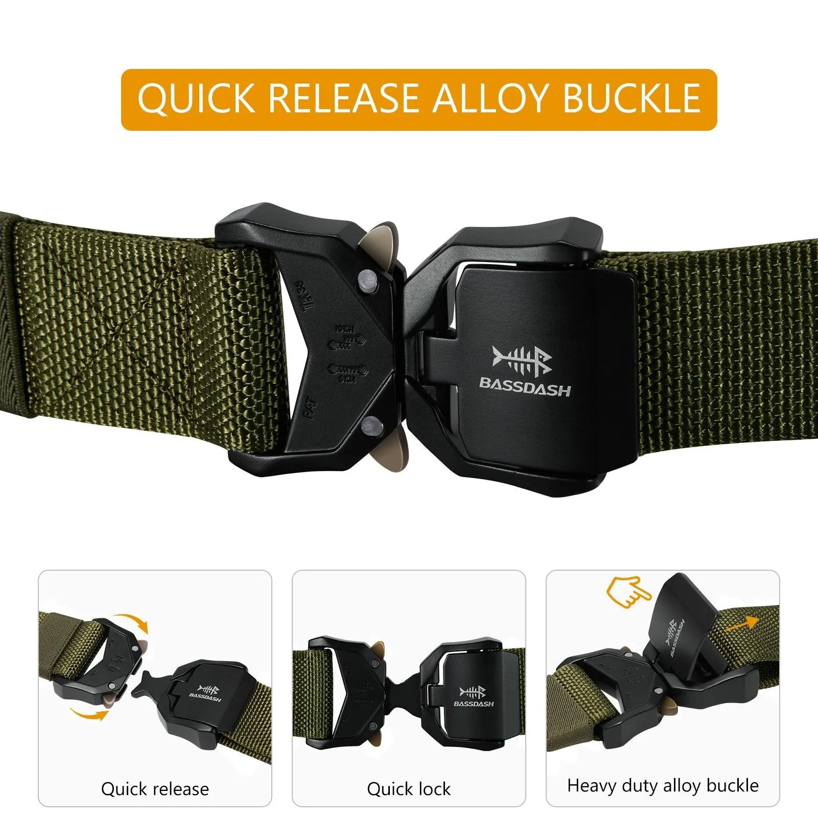 Men’s Tactical Belt with Quick Release Buckle