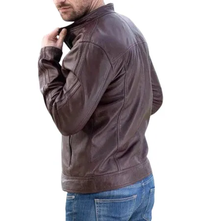 Mens Vintage Dark Brown Leather Jacket