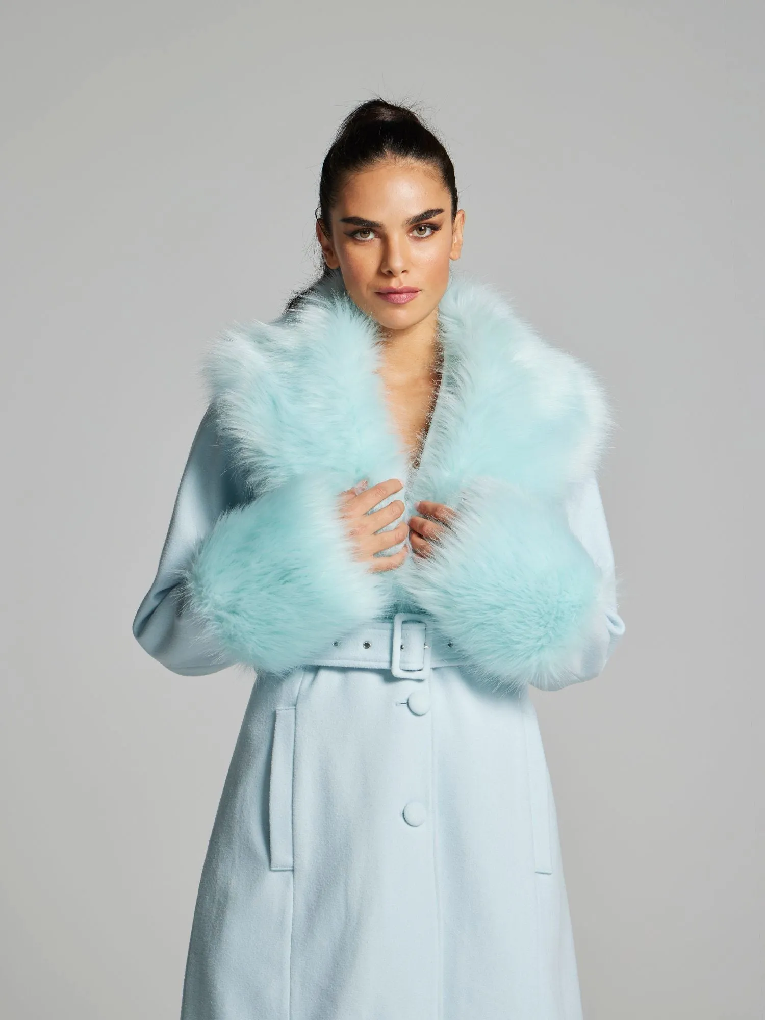 Odessa Faux-Fur Trim Wool-Blend Coat