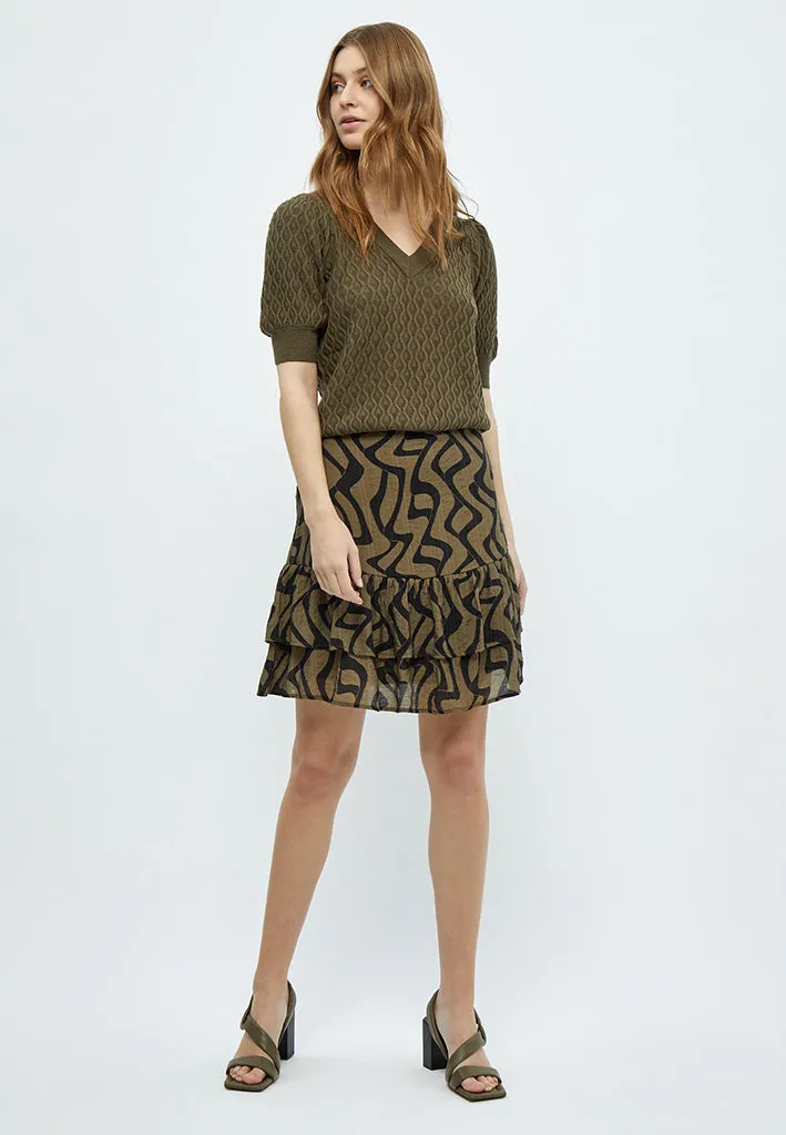 Oline Ruffle Skirt - Capers