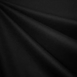 Organic Bamboo Blend Gabardine Suiting Solid Black