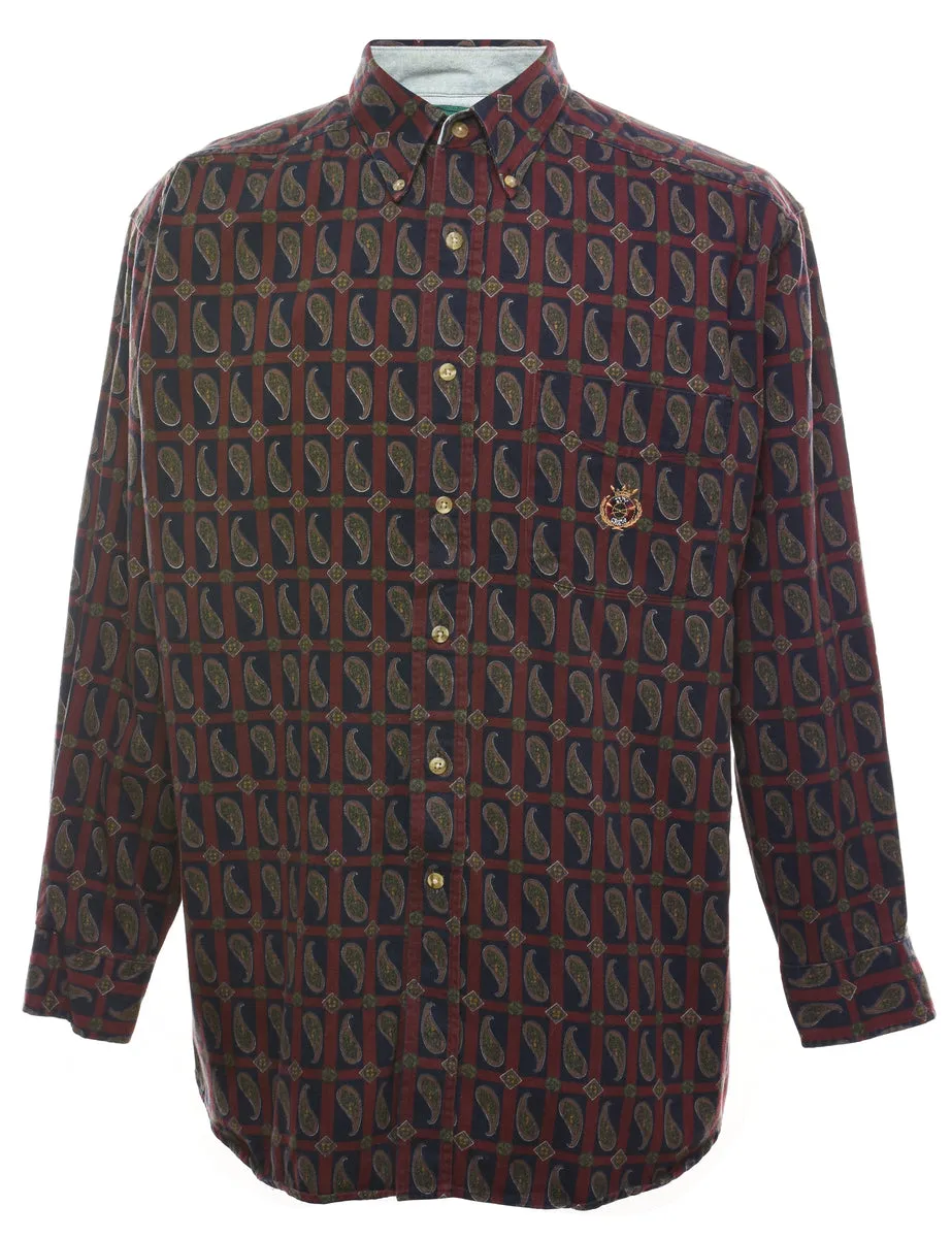 Paisley Print Multi-Colour 1990s Shirt - L