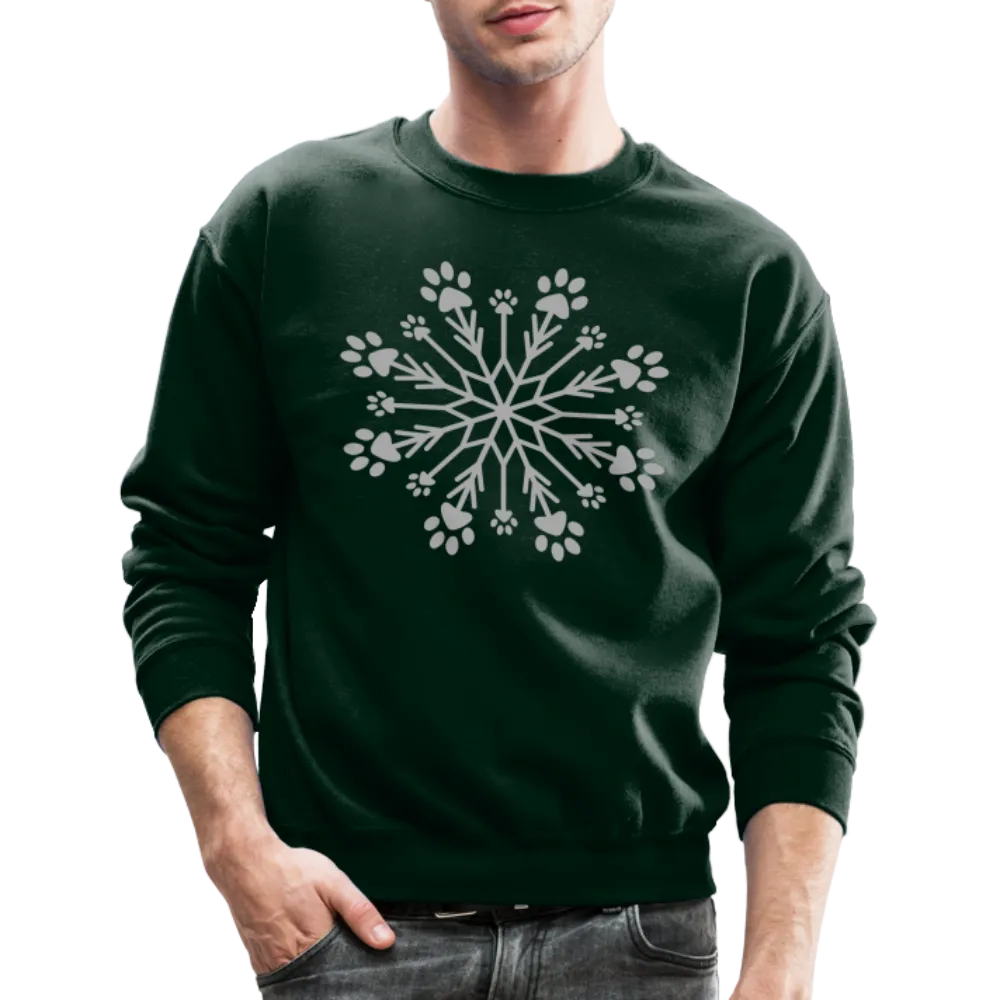 Paw Snowflake Sparkle Print Sweatshirt