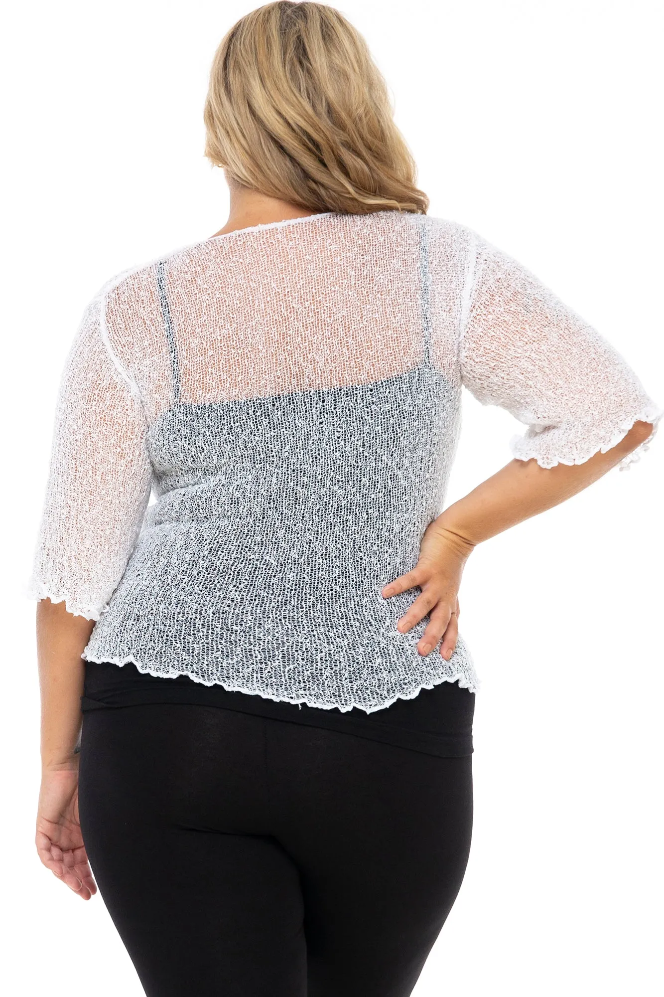 Plus Size Classic Sheer Cardigan Shrug